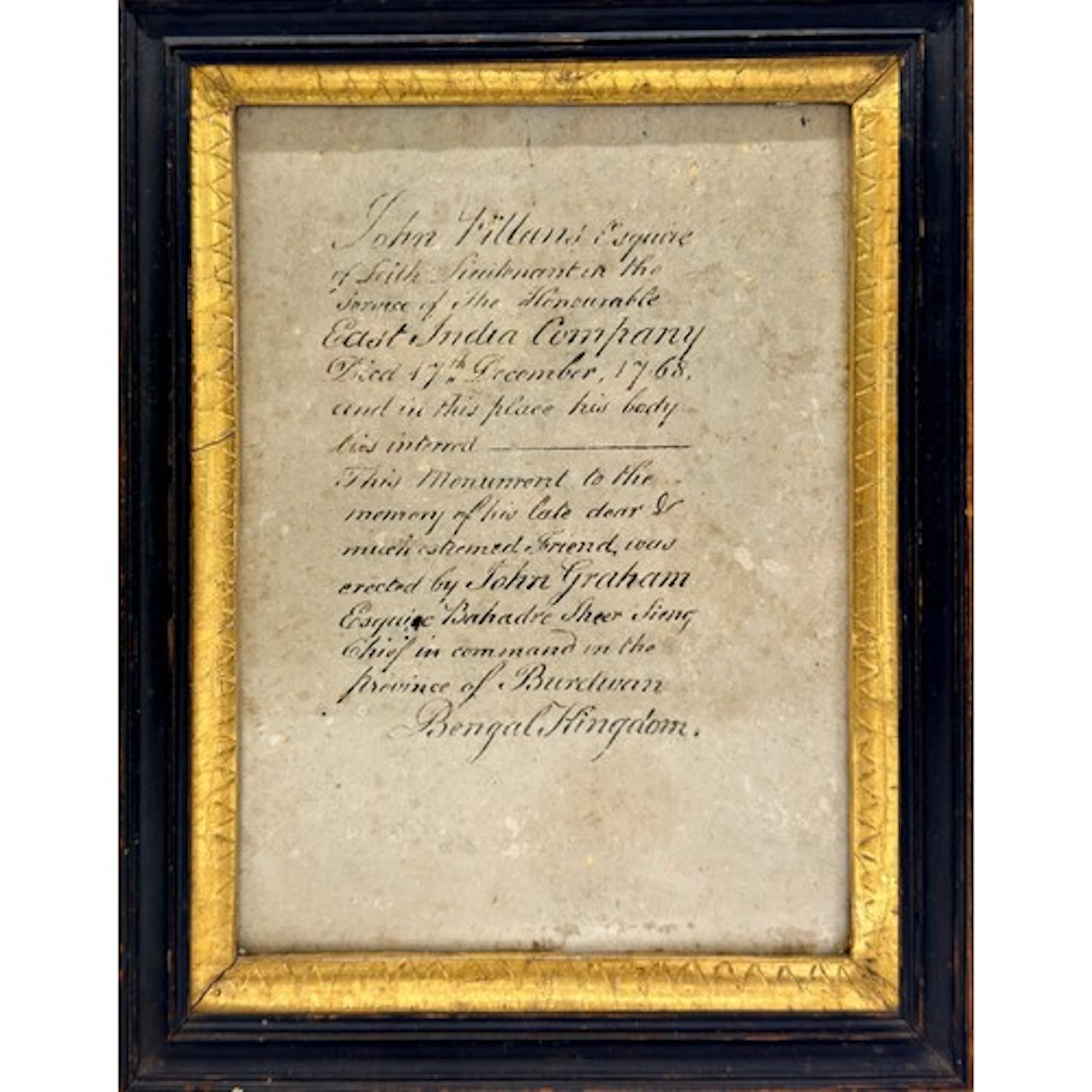 A scarce 18th century funeral notice / memorial manuscript, ...