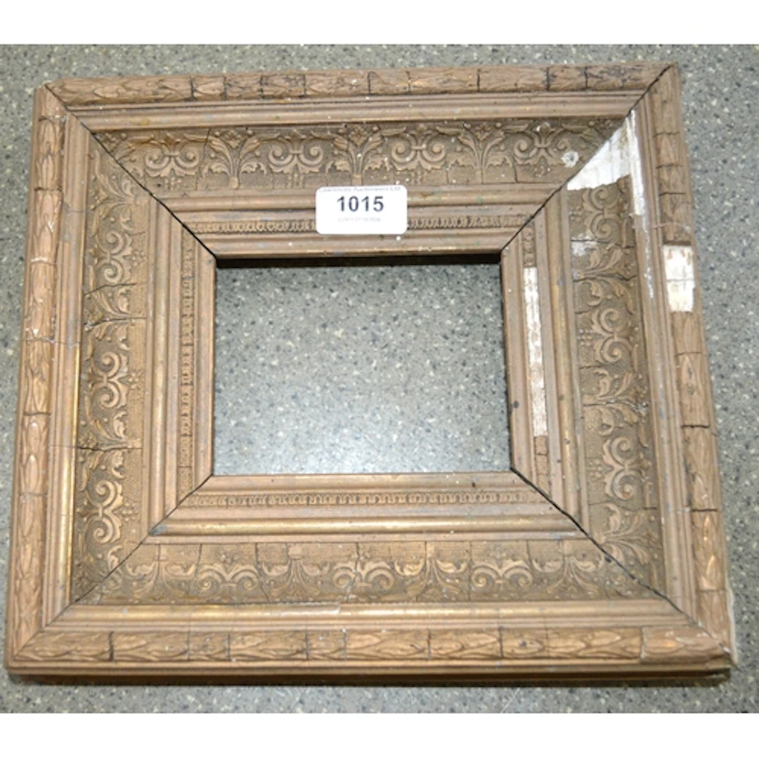 Small 19th Century gilt picture frame, aperture 9 x 21cm (at...