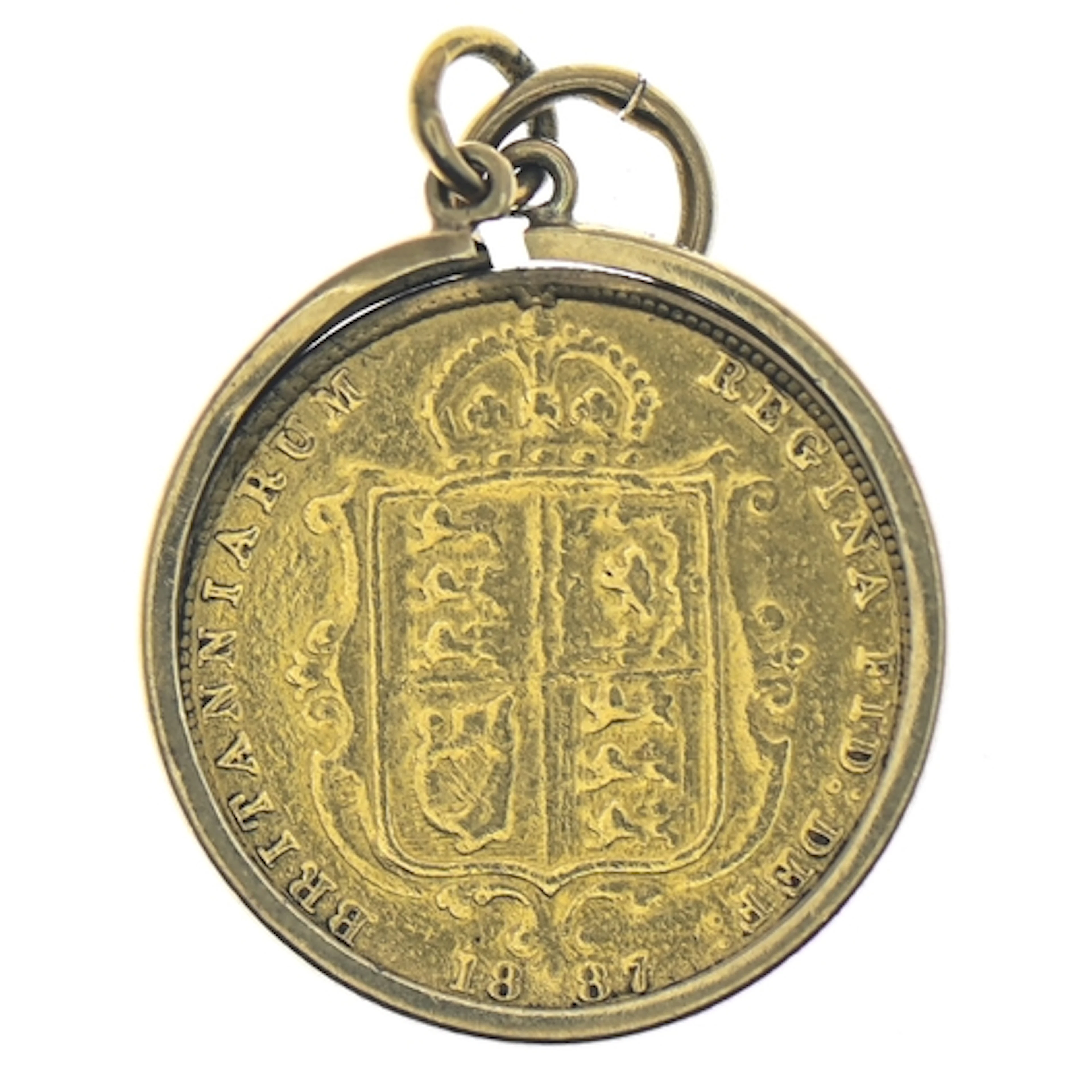 Victoria (Jubilee Head) 1887 shield back half sovereign in a...