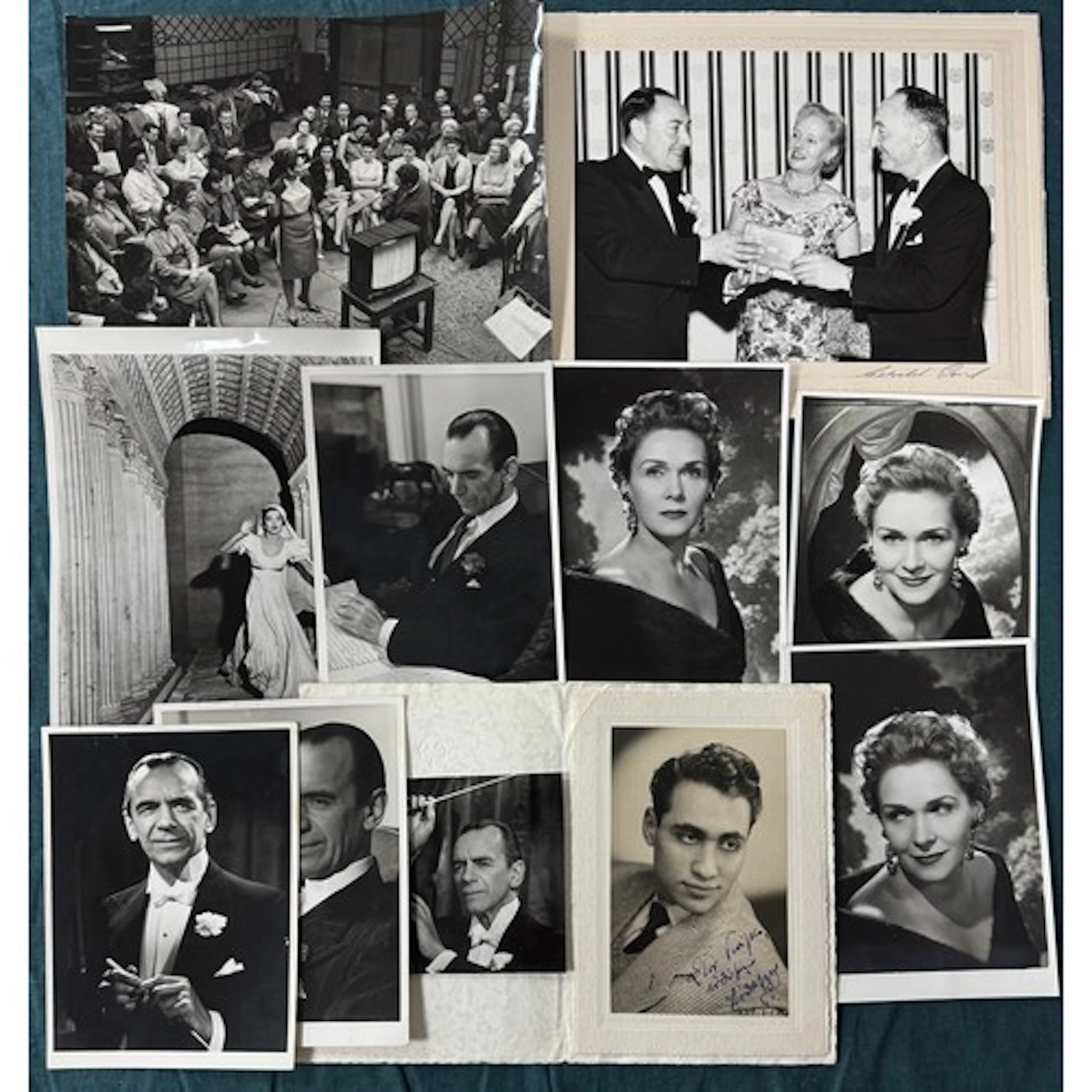 A collection of black and white photographs, musical related...