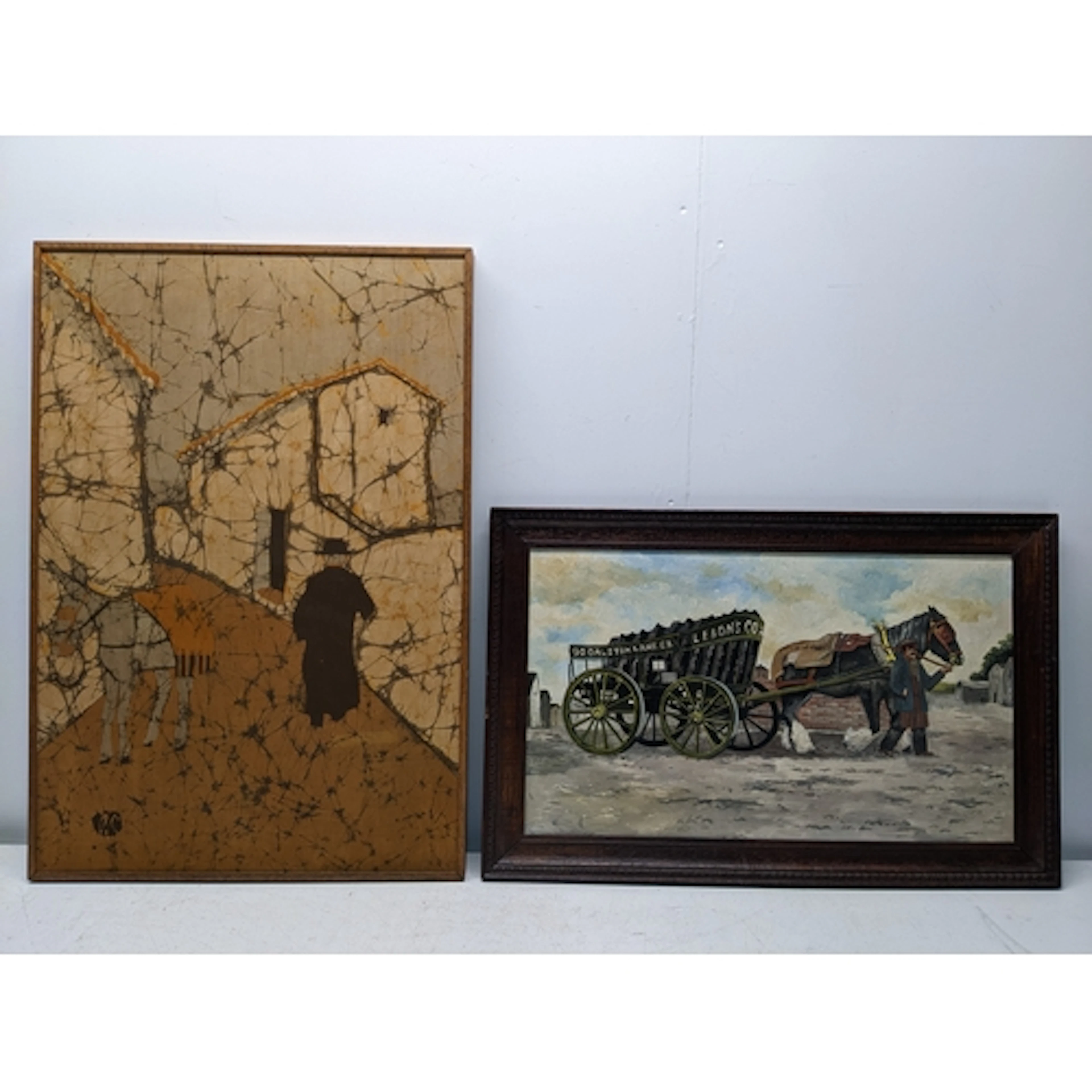 Two pictures - an unsigned oil on board depicting Thomas Leb...
