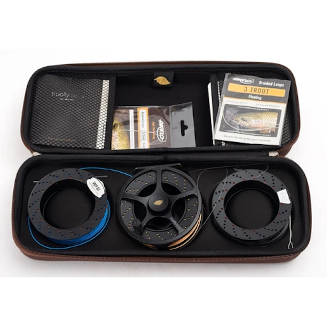 A Truefly SLA 7 fly fishing reel. Of alloy construction with...