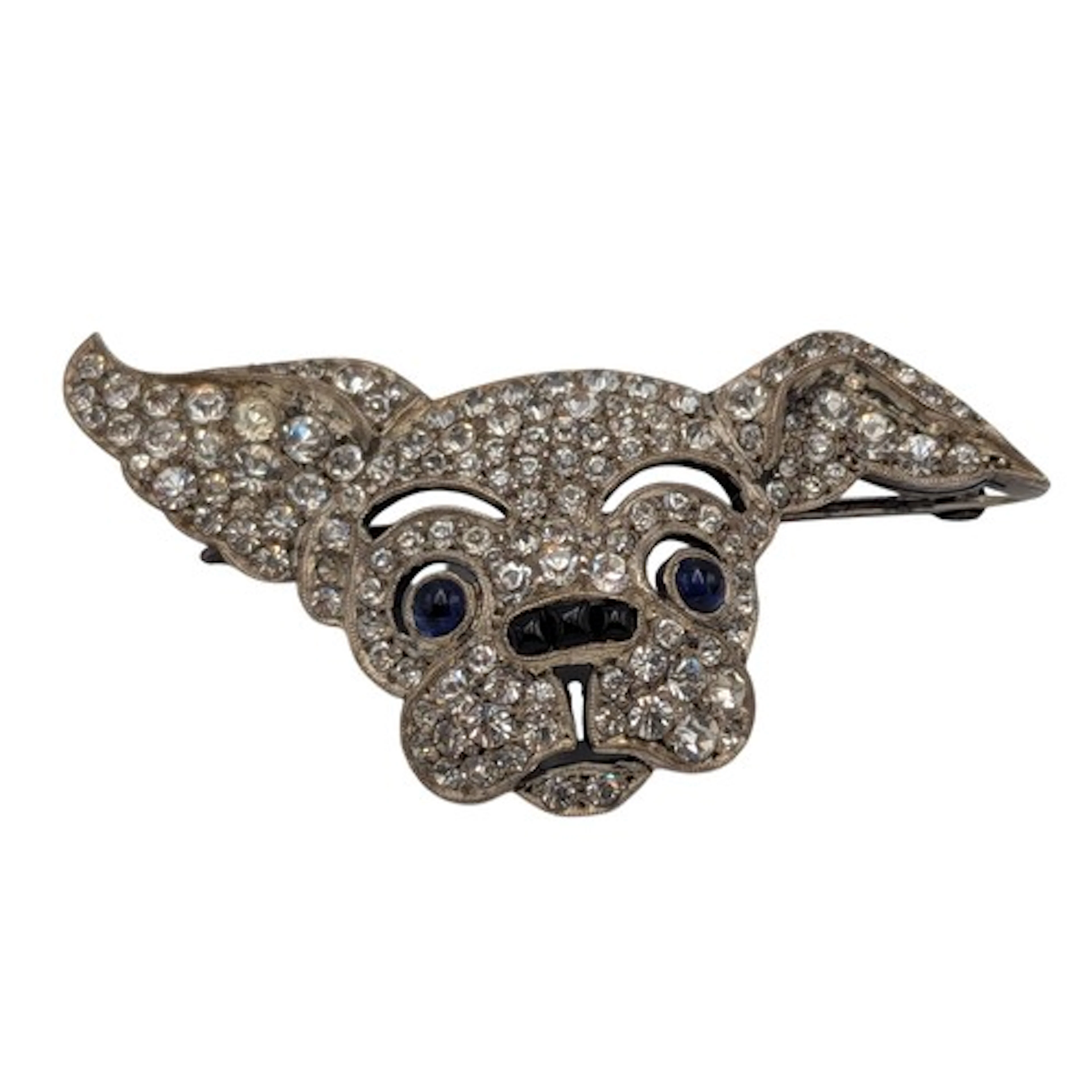An early 20th century silver, sapphire and stone inset brooc...