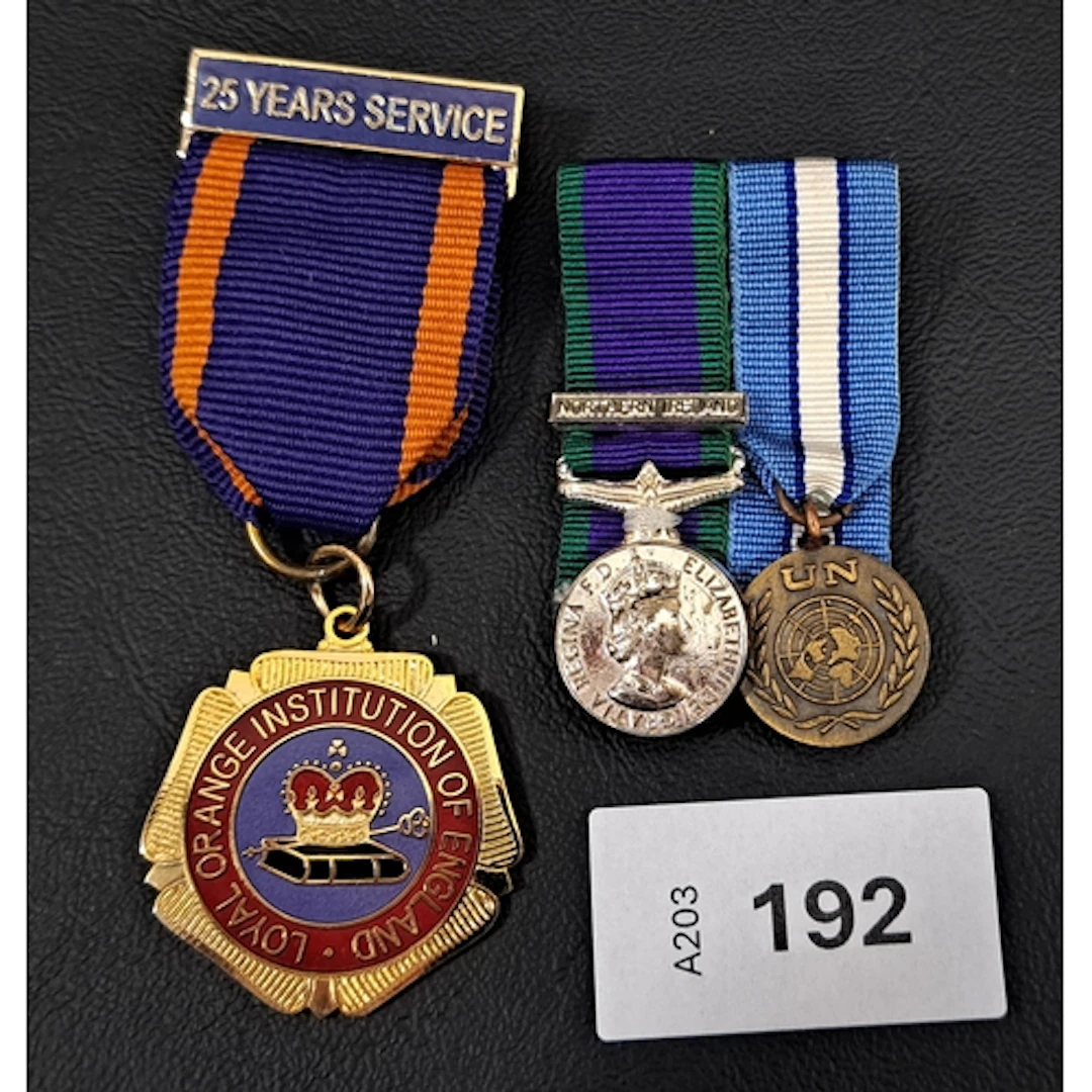 PAIR OF MINIATURE MEDALS - GENERAL SERVICE MEDAL WITH NORTHE...
