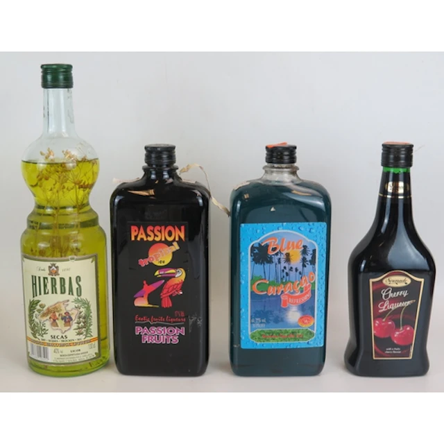 Four bottles of Liqueur including Mallorca Hierbas Liqueur 1...