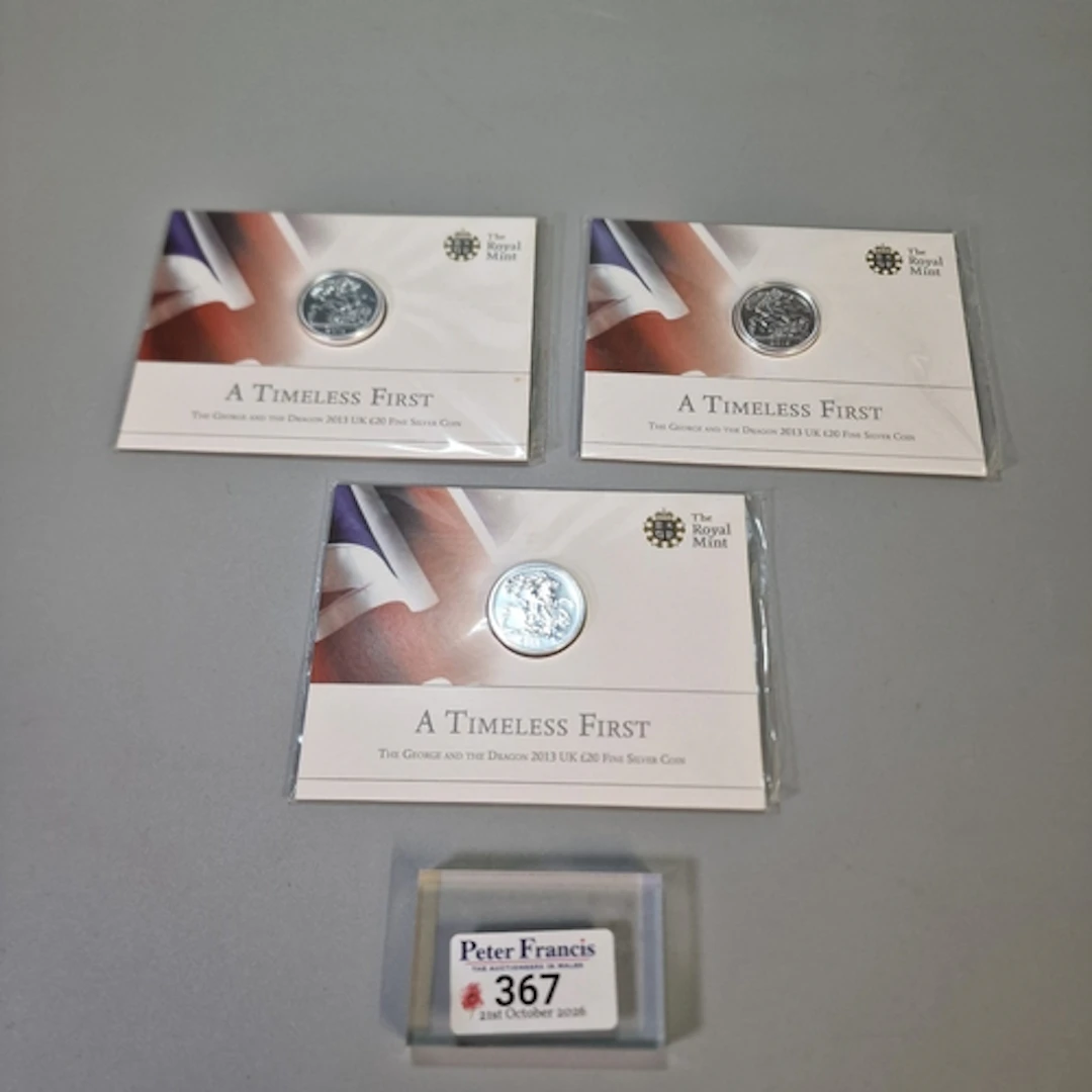 Three Royal Mint 'A Timeless First' the George and the Drago...