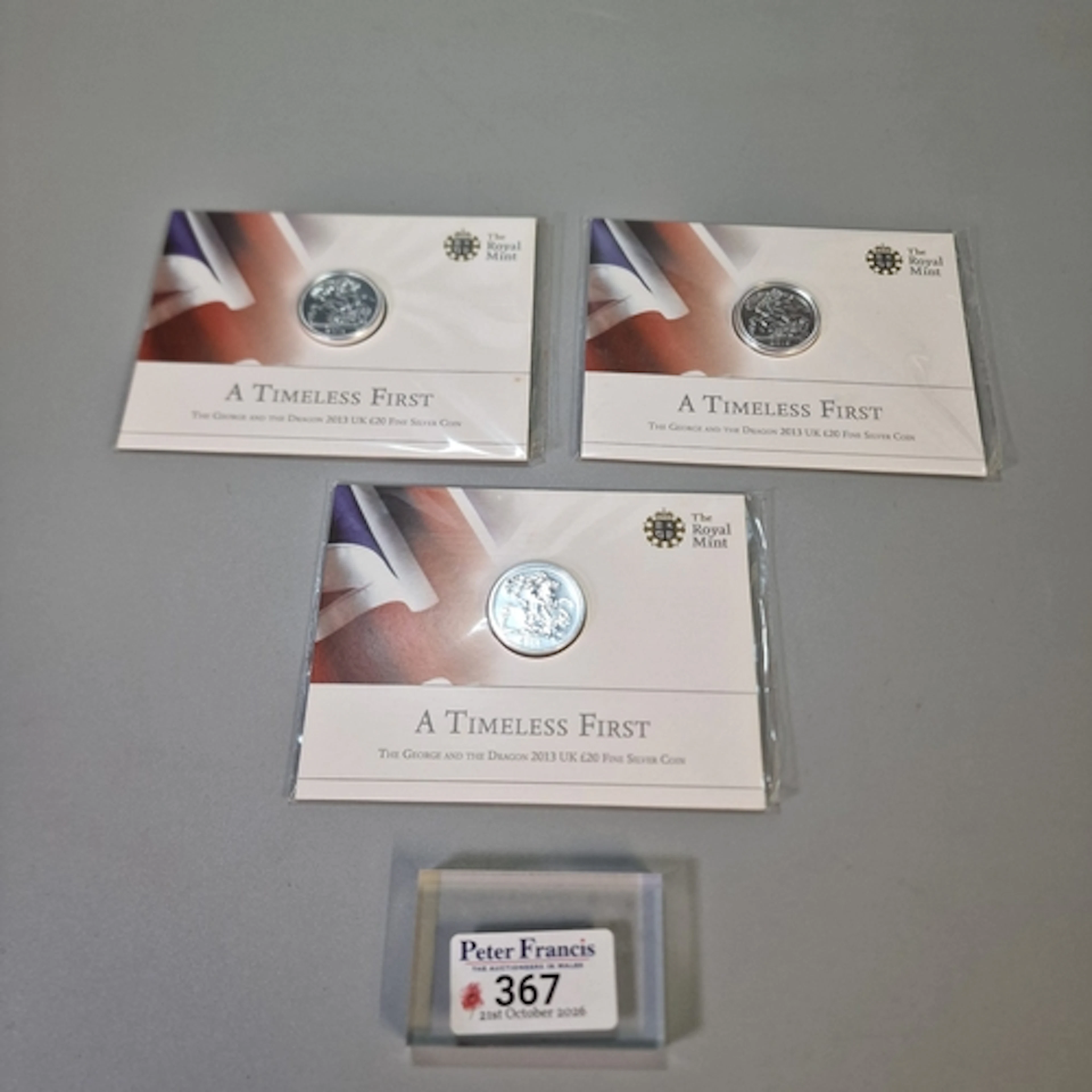 Three Royal Mint 'A Timeless First' the George and the Drago...