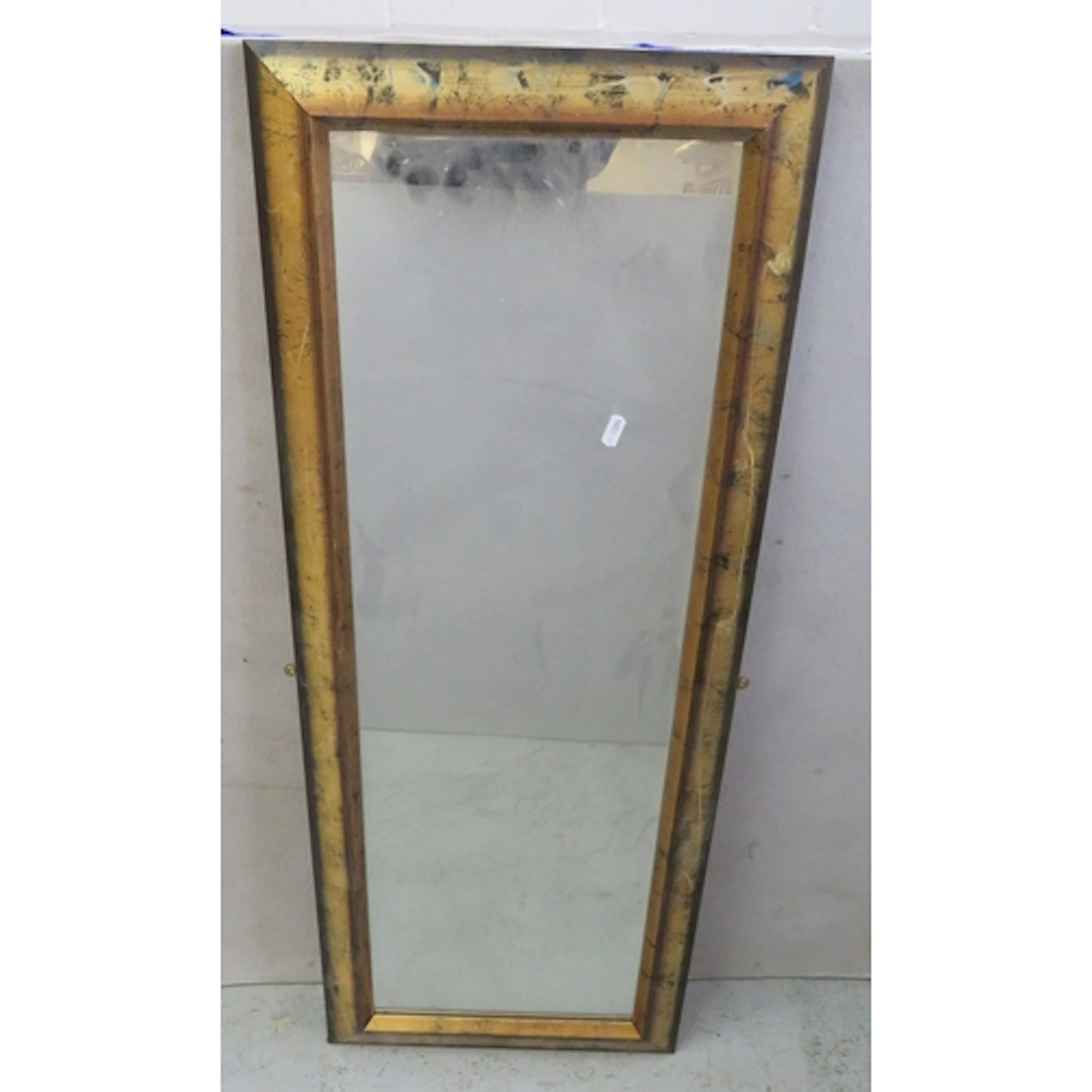 Rectangular Wall Hanging Mirror, gilt painted wooden frame a...