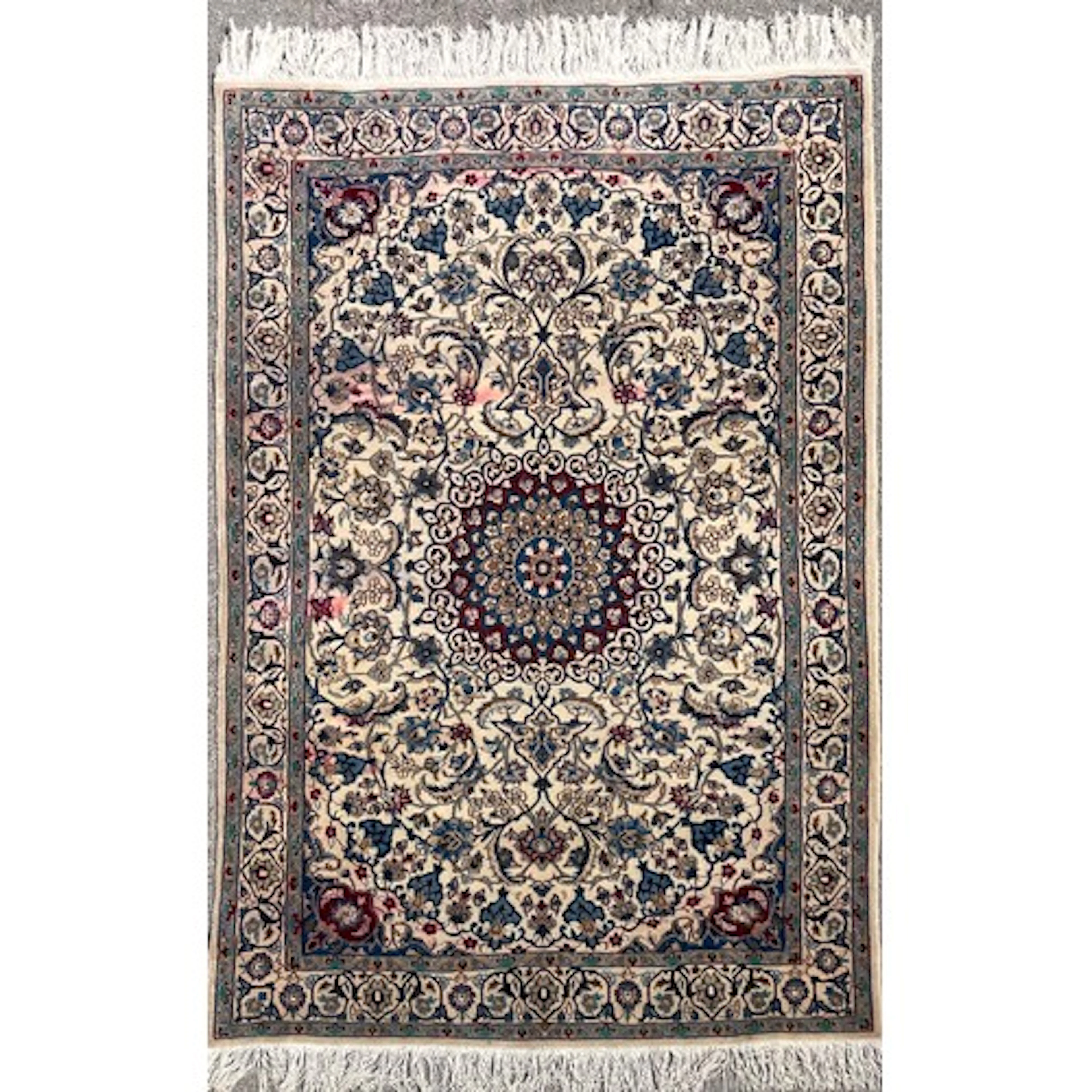 A Persian Isfahan type rug or carpet, 197cm x 123cm