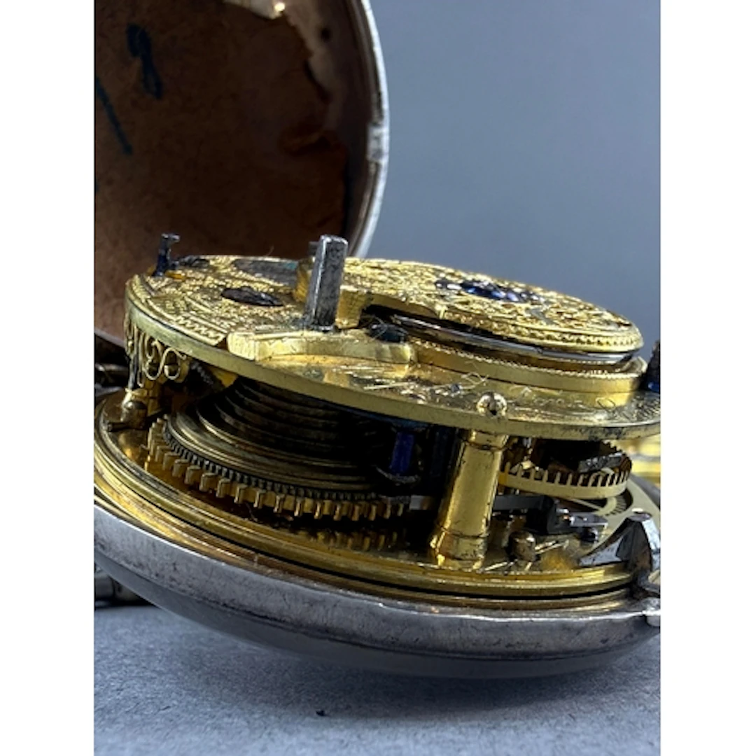 Watches: an 18th century silver pair cased pocket watch by J...