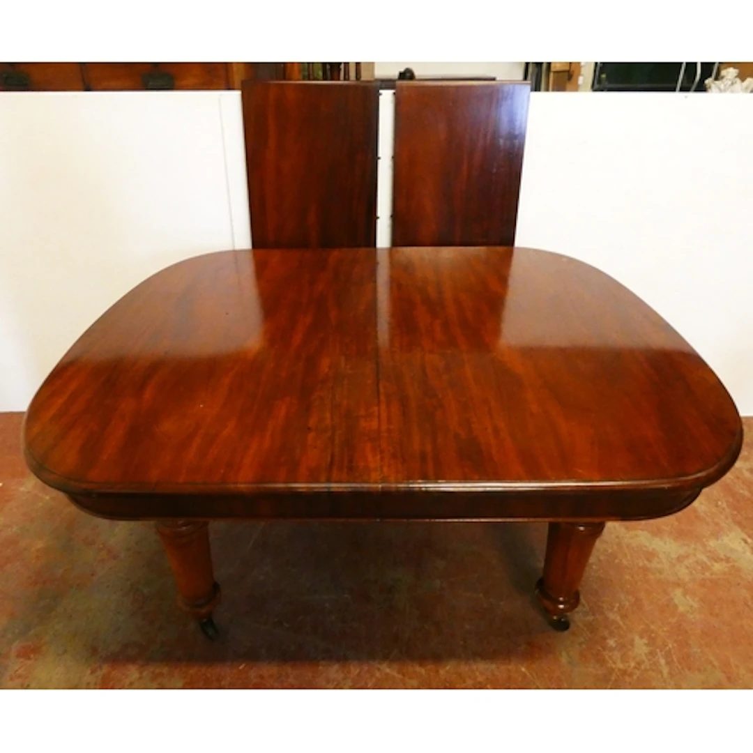 Victorian mahogany D-end dining table with two additional le...