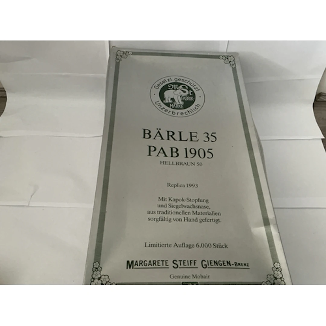 A Boxed Barle 35 Pab 1905 Light Brown 50 Steiff Teddy Bear. ...