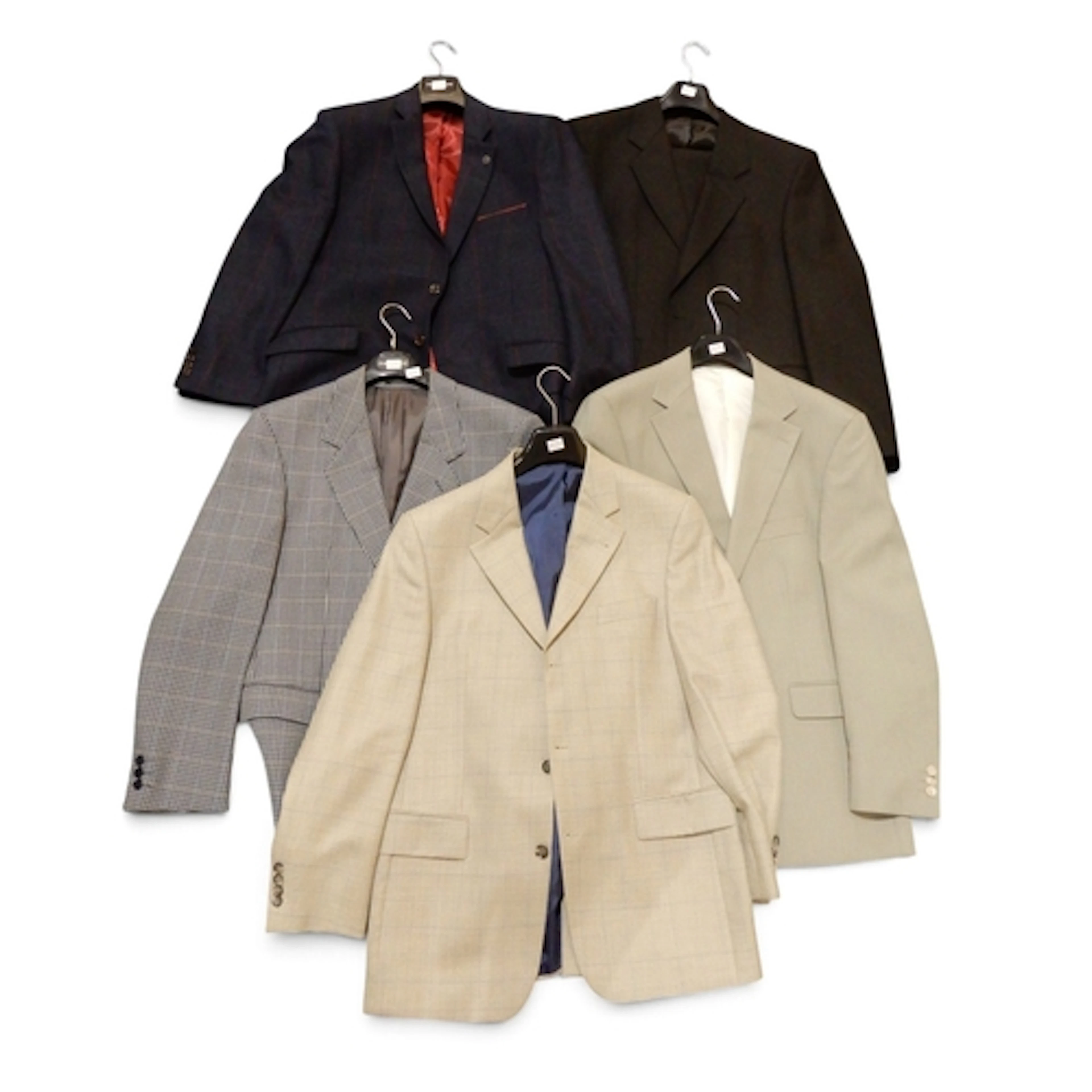 Vintage menswear comprising a grey wool and silk Odermark ja...
