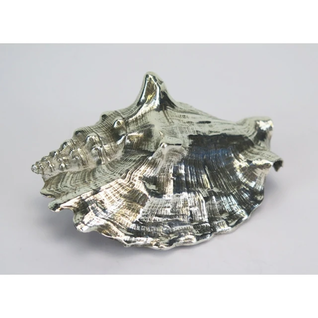 Federico Buccellati - a silver mounted conch shell, stamped ...