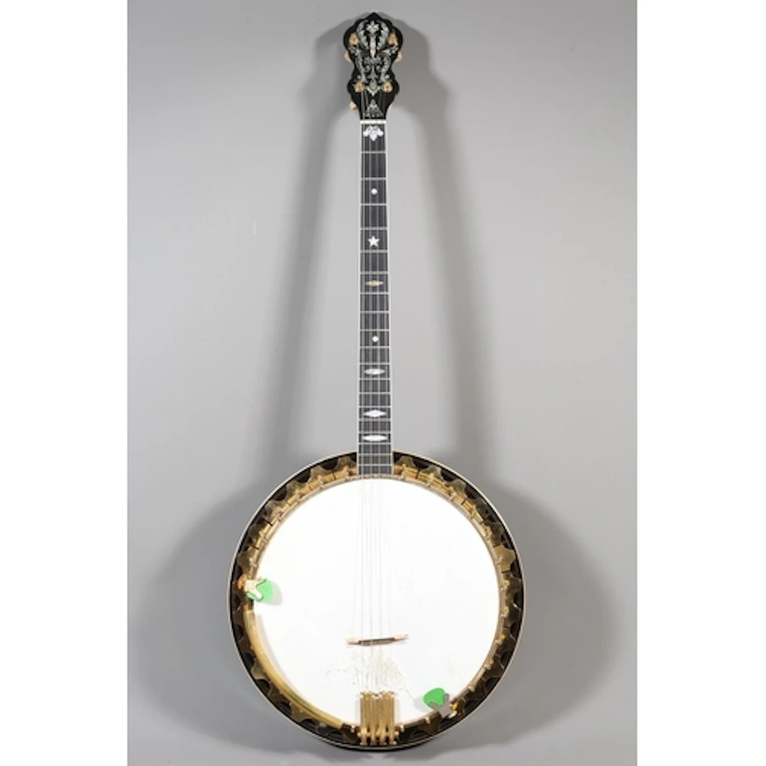 Vintage Vega/ Vegaphone four string banjo with floral mother...