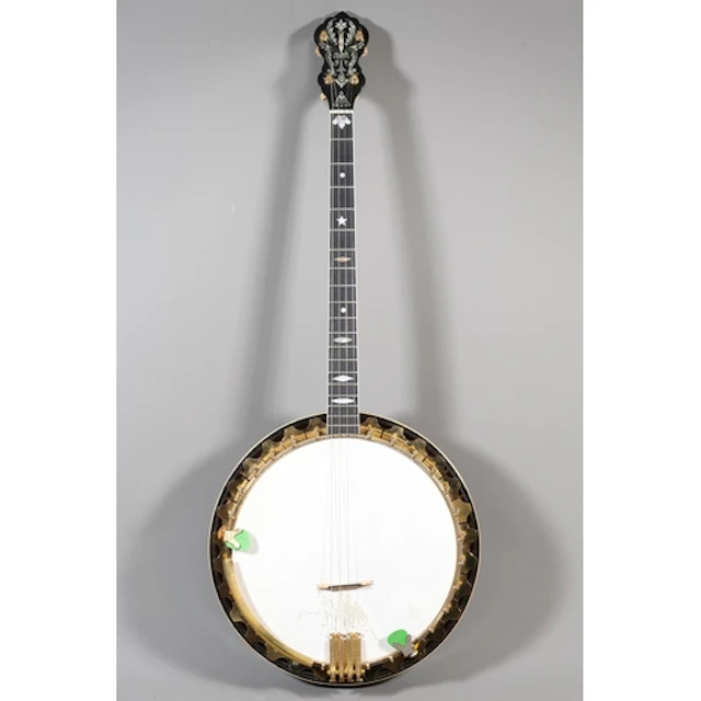Vintage Vega/ Vegaphone four string banjo with floral mother...