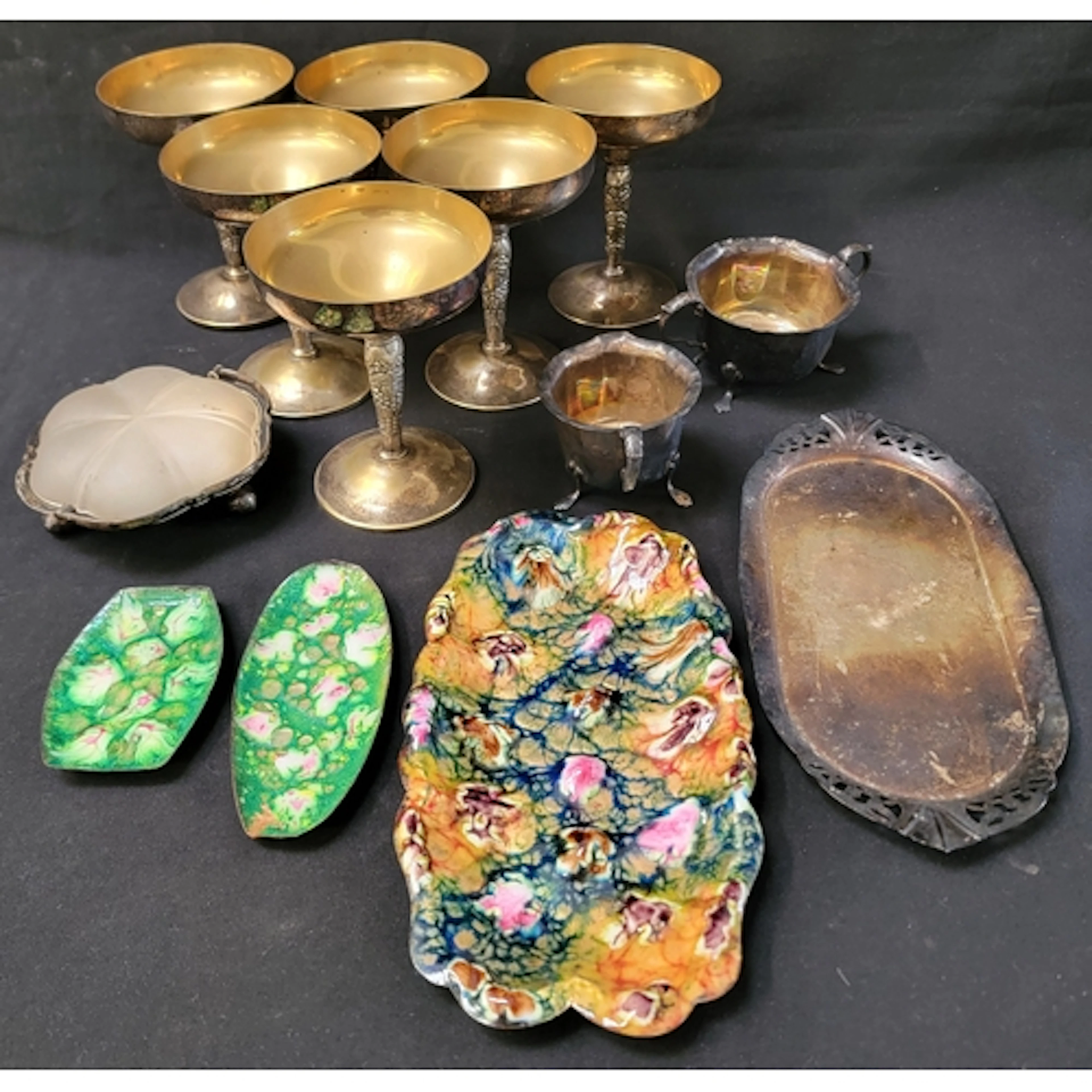 SELECTION OF WHITE METAL AND PLATED WARE ITEMS including fo...