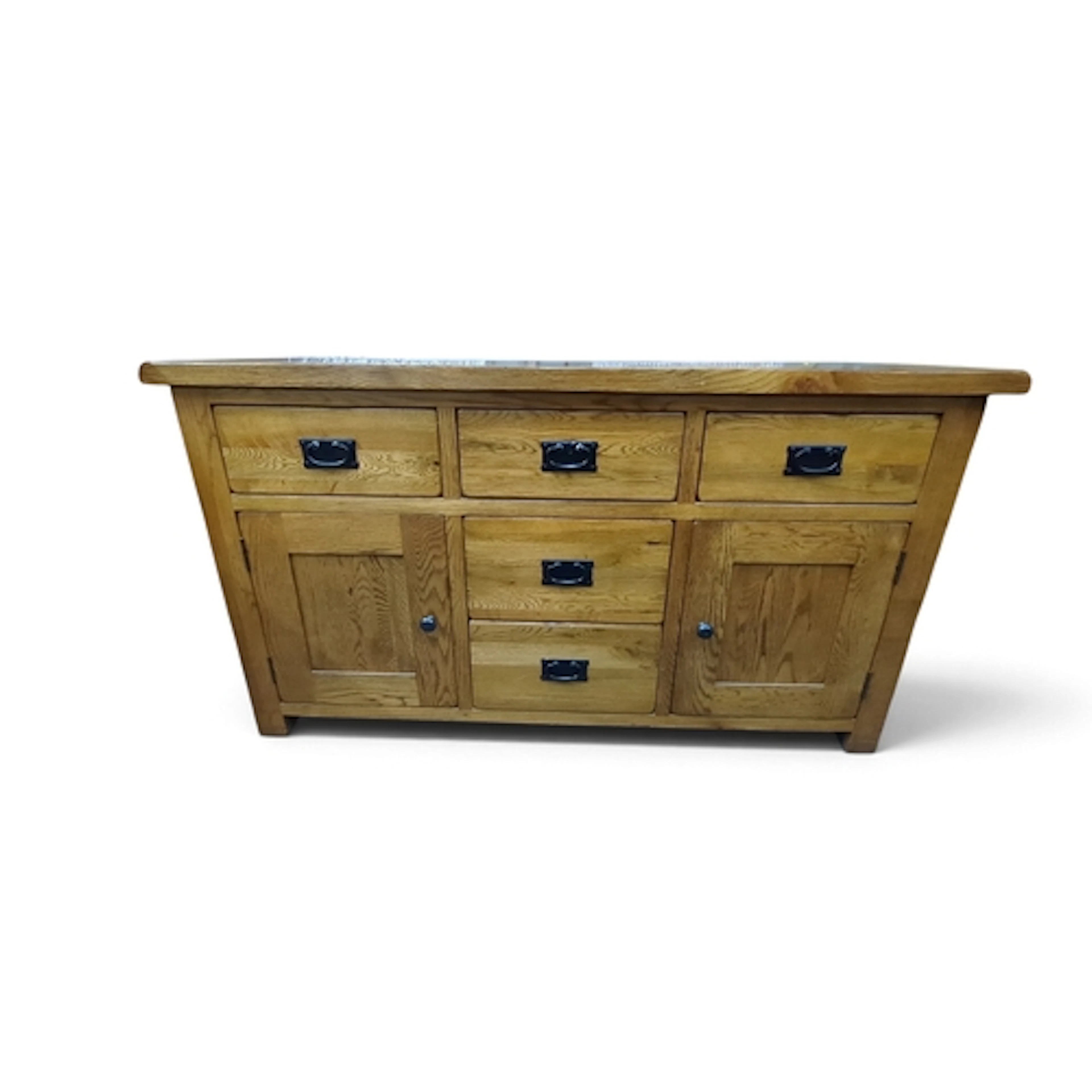 Contemporary oak sideboard with an overhanging rectangular t...