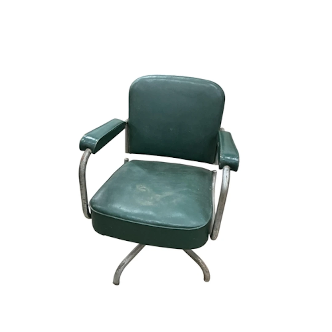 A mid century Pullman style office chair, 58cm, depth 50cm, ...