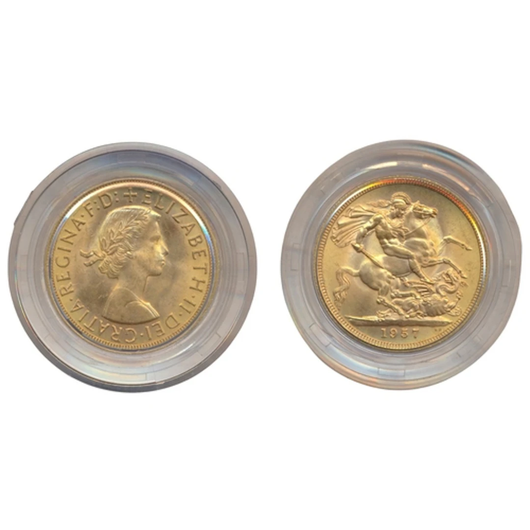 Investment Gold Lot - Documents Required. 1957 sovereign ext...