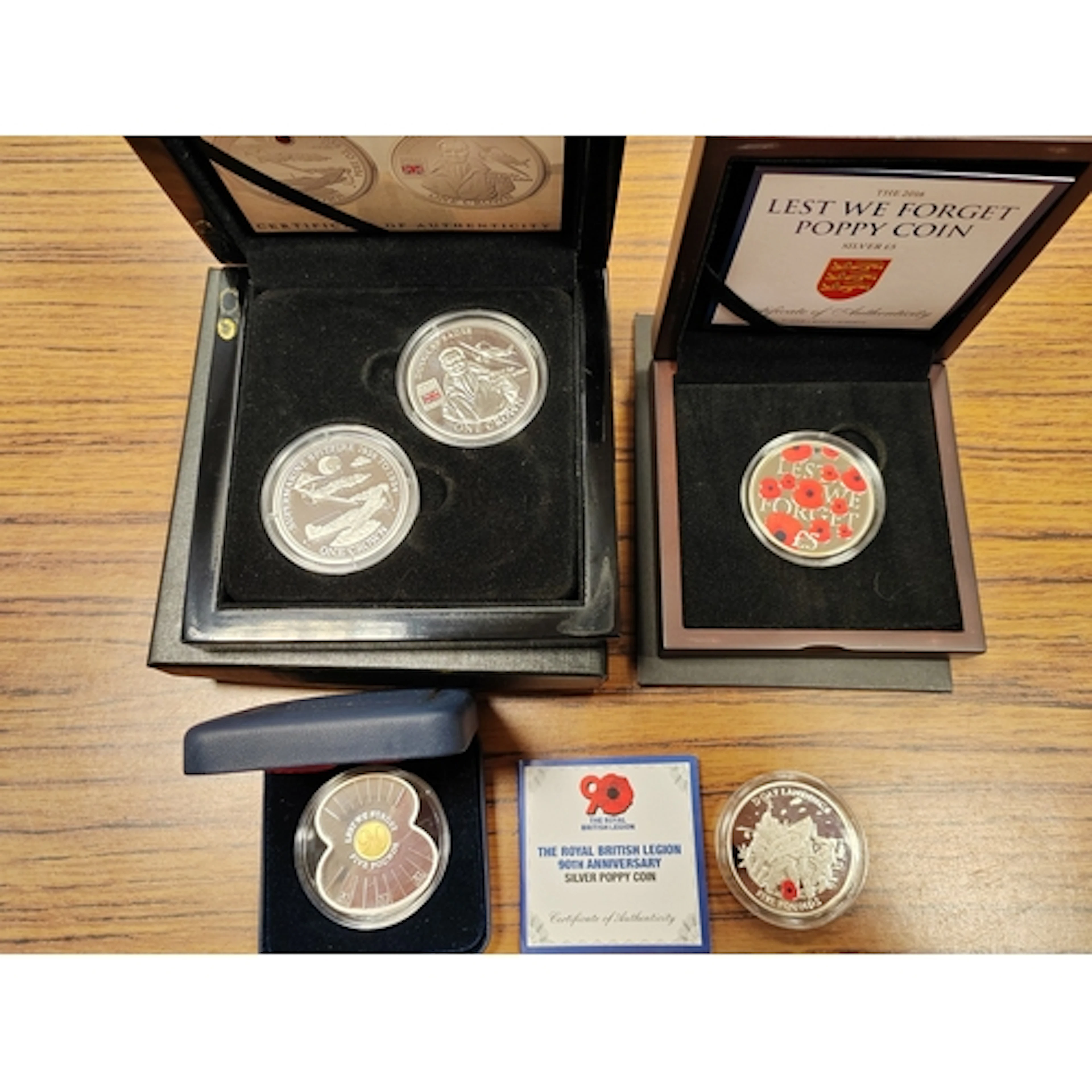 Collection of WWI and WWII commemorative coins and sets, inc...
