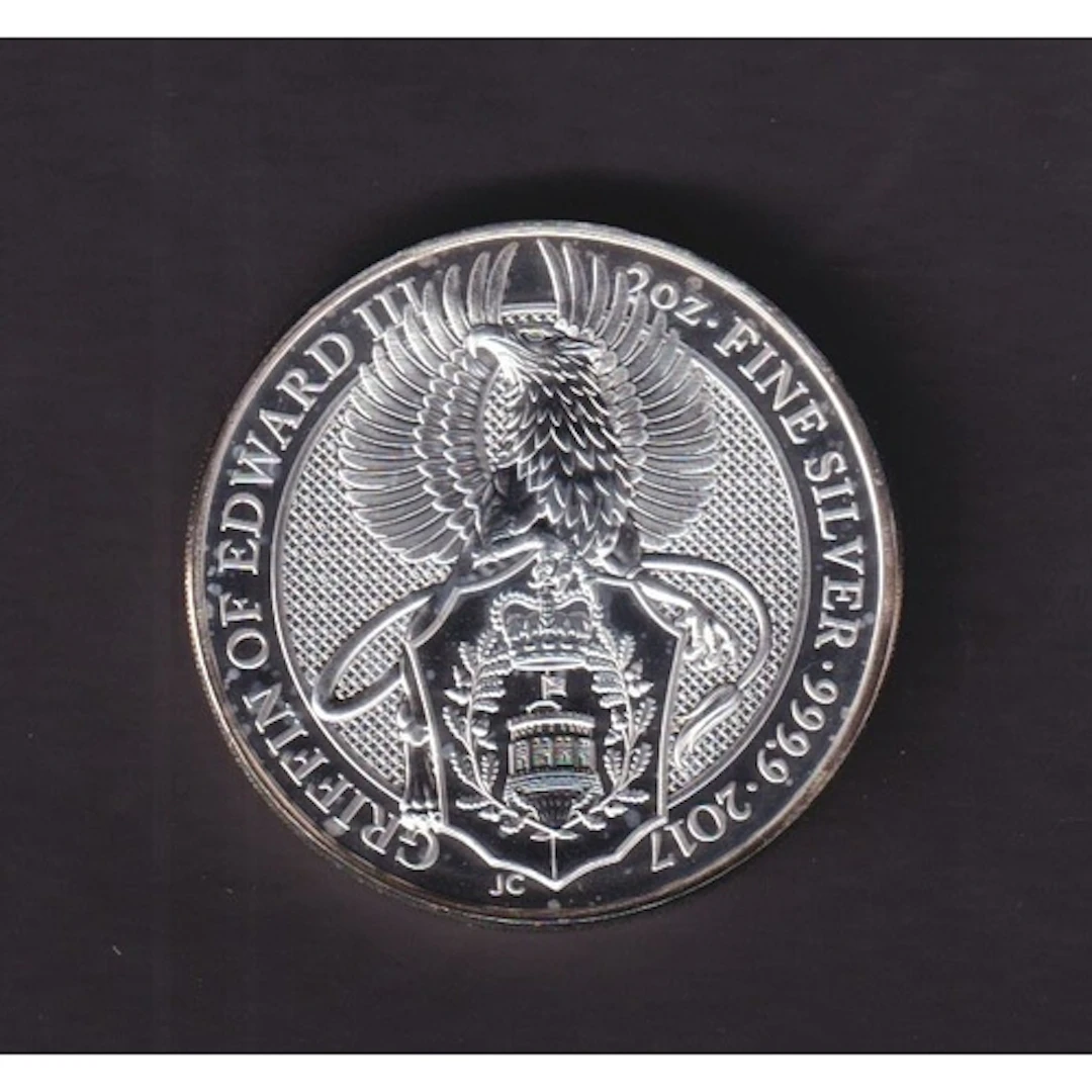 UK 2017 Queen's Beasts Griffin of Edward III £5 two-ounce co...