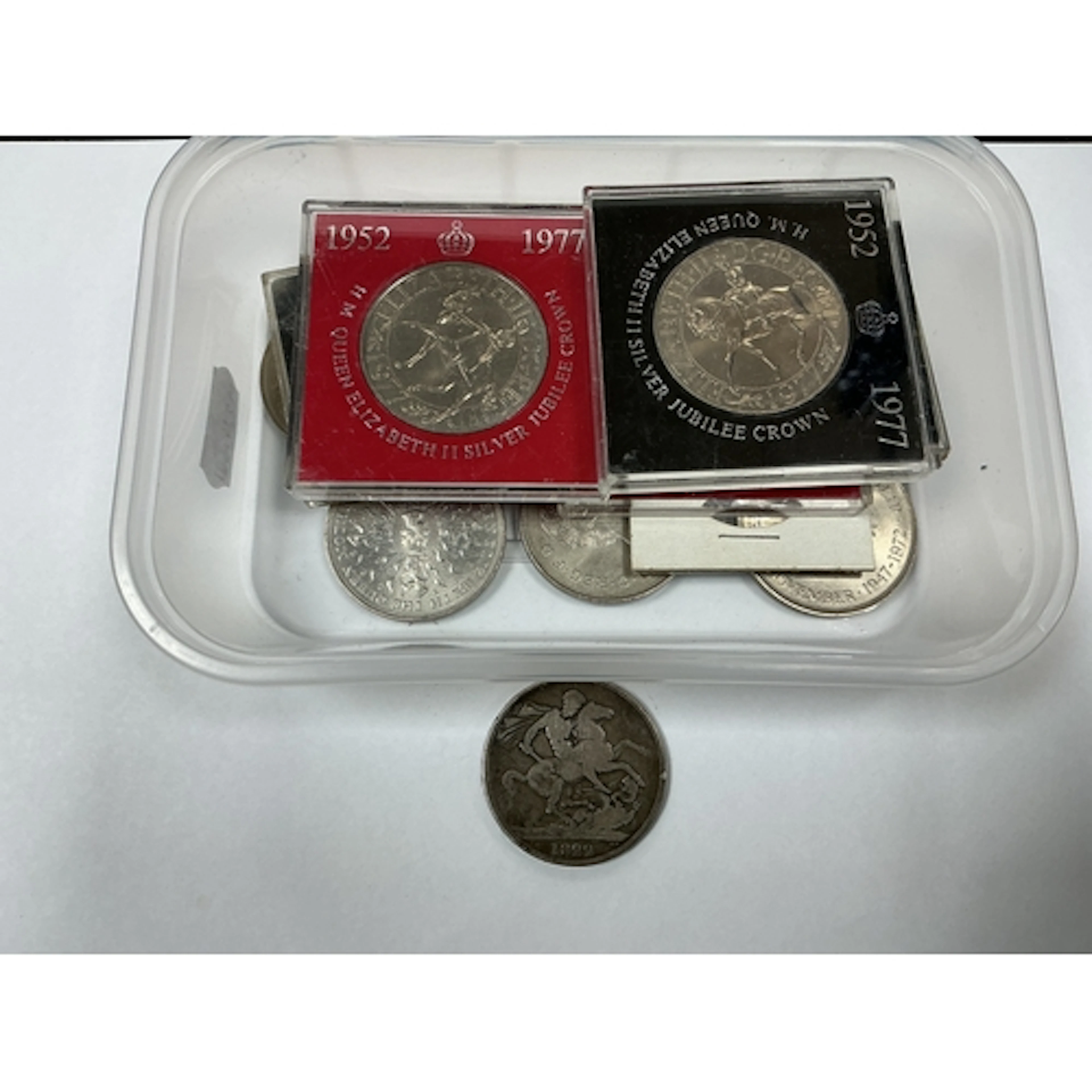 1822 George IV GB Silver Crown, together with a 1964 USA Dol...