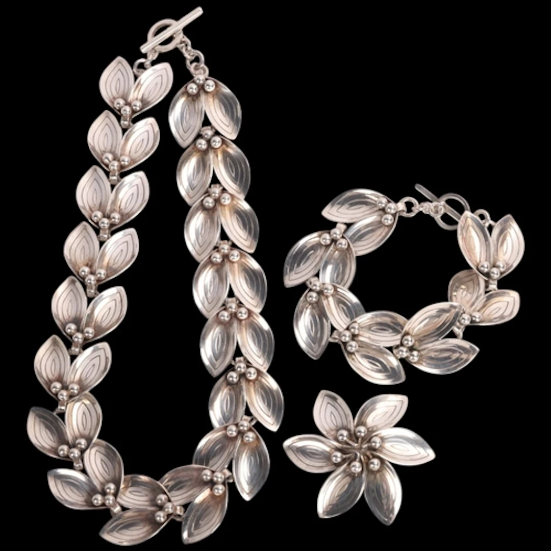 AARRE & KROGH - a heavy Danish modernist sterling silver dem...