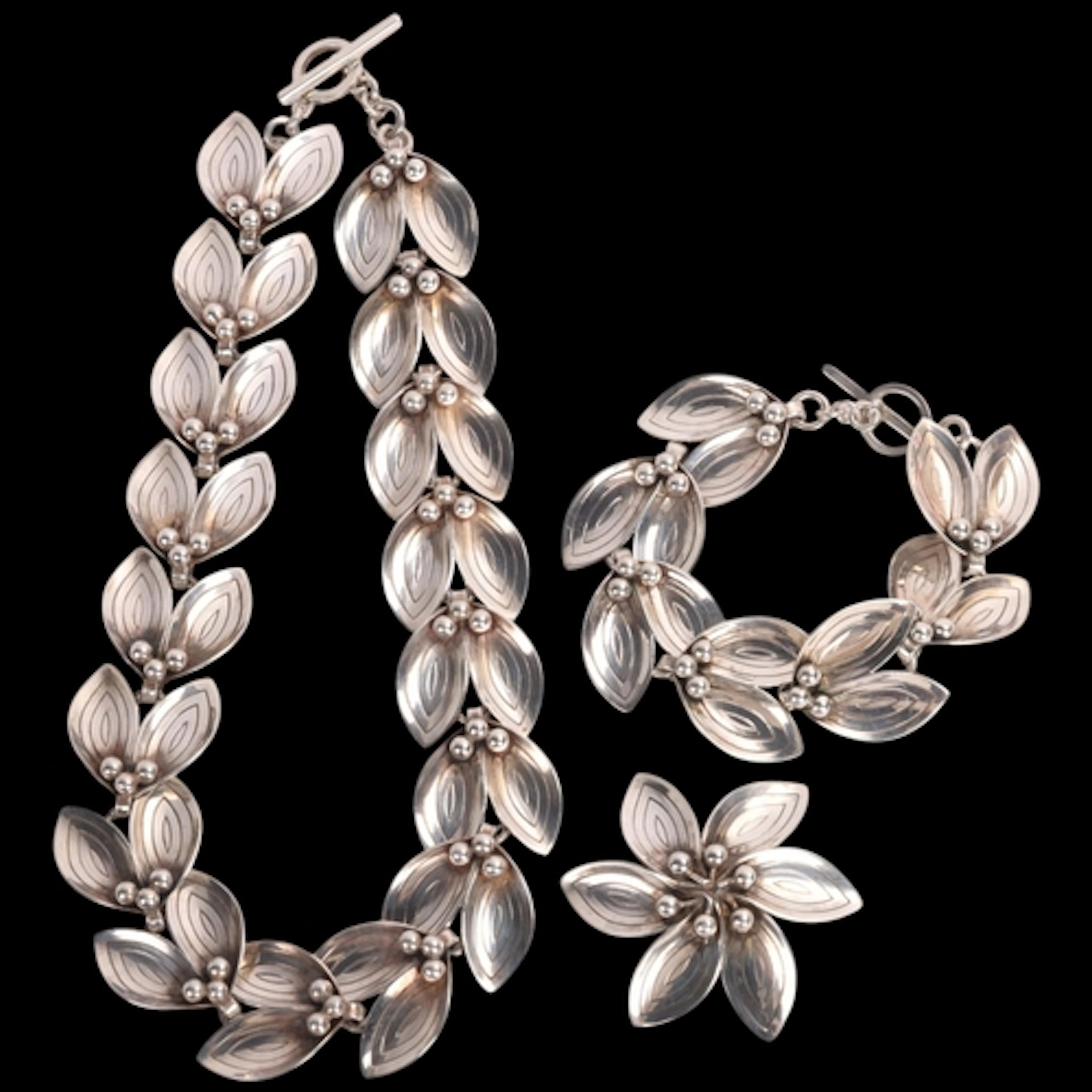 AARRE & KROGH - a heavy Danish modernist sterling silver dem...