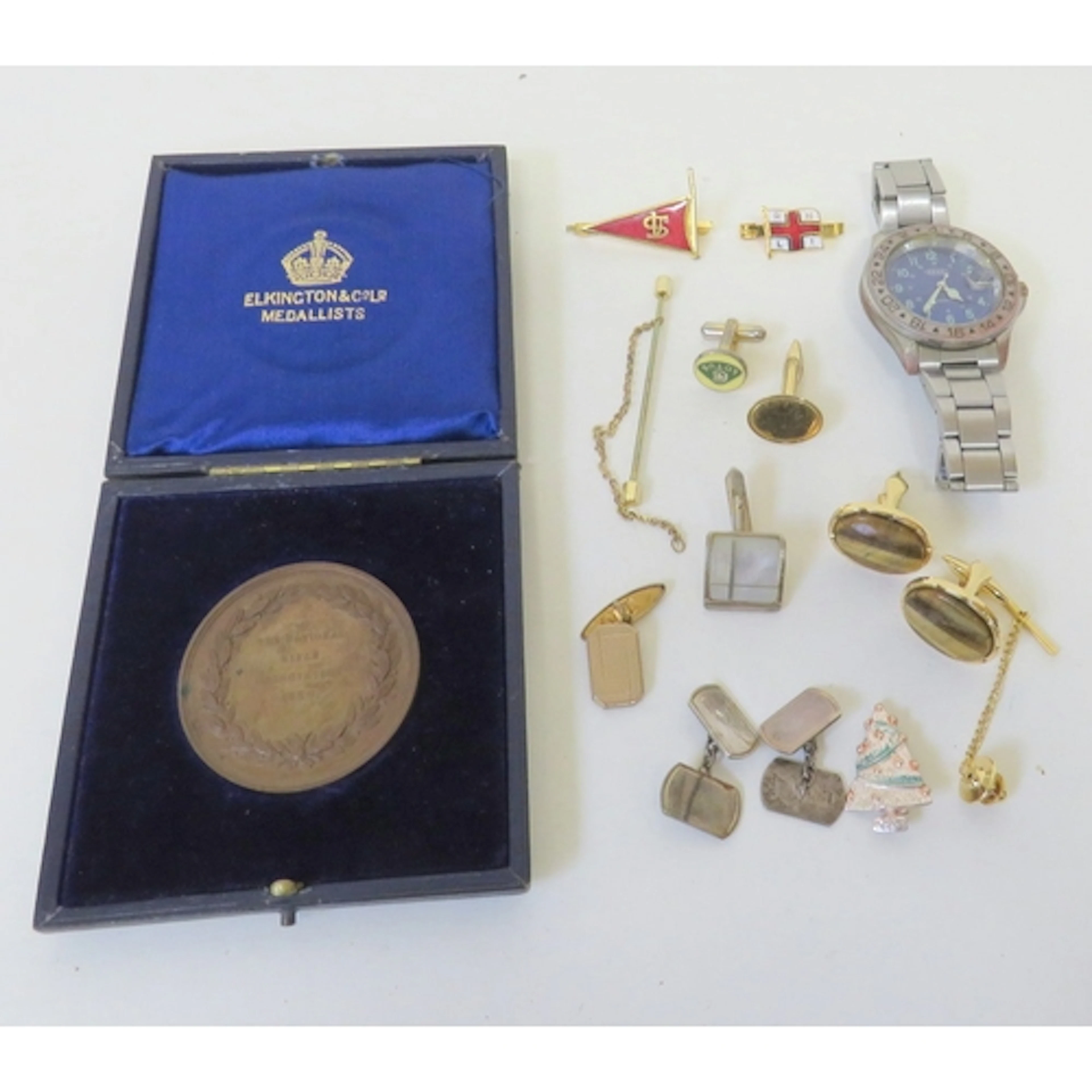 Pair Hallmarked Silver Cufflinks, National Rifle Association...