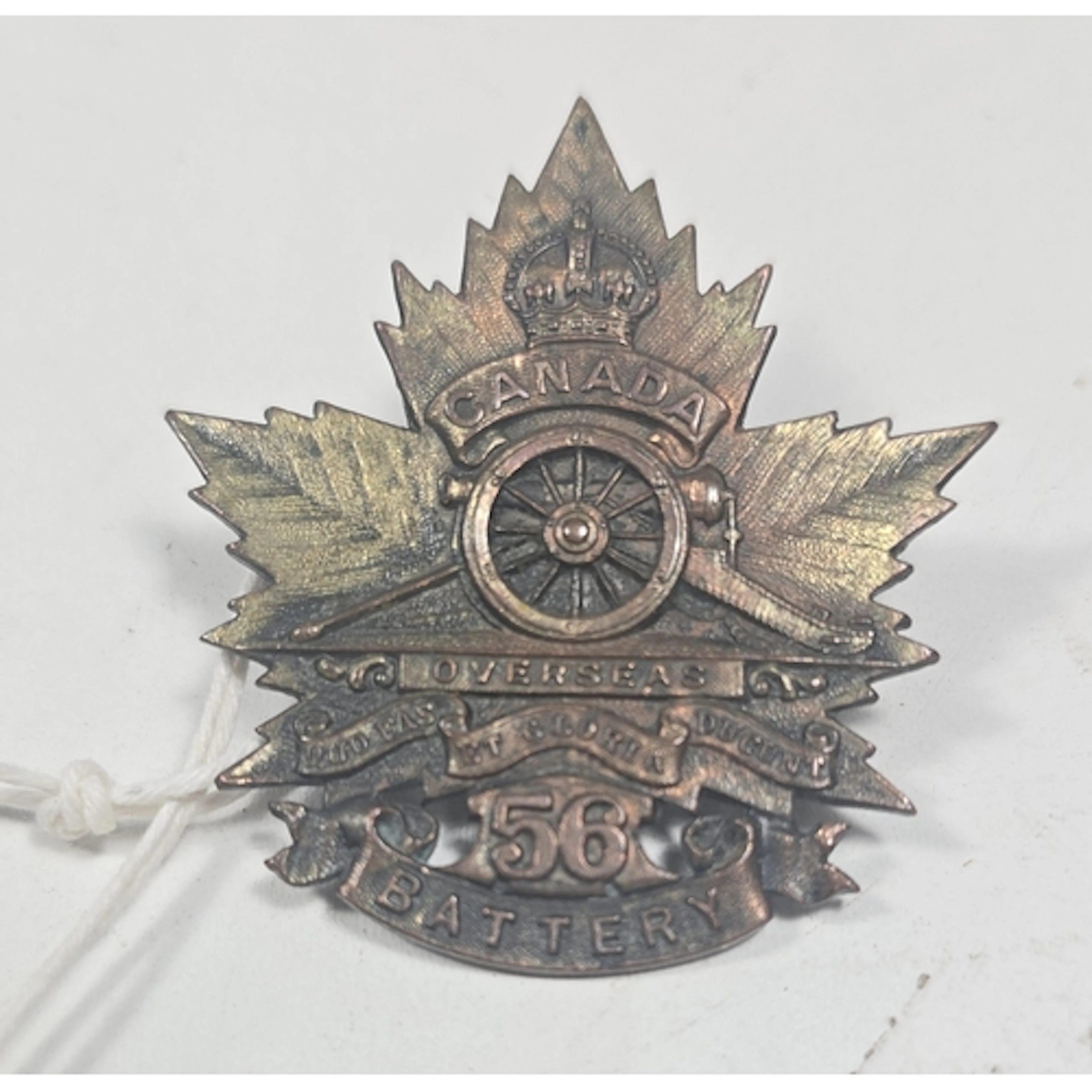 WWI CEF maple leaf type 56th Overseas Field Battery Canadian...