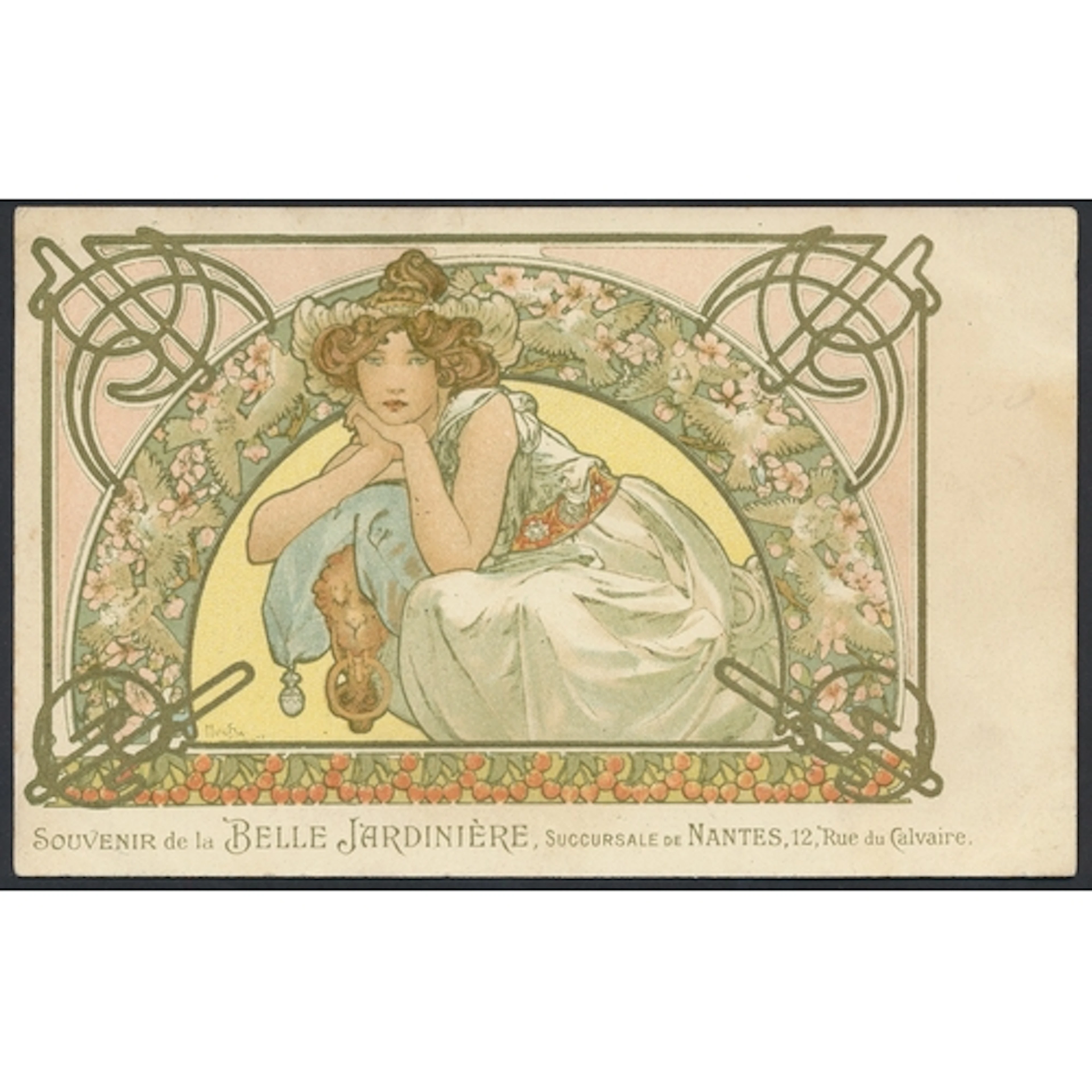Alphonse Mucha. Art Nouveau colour lithographic ‘Cherry Blos...