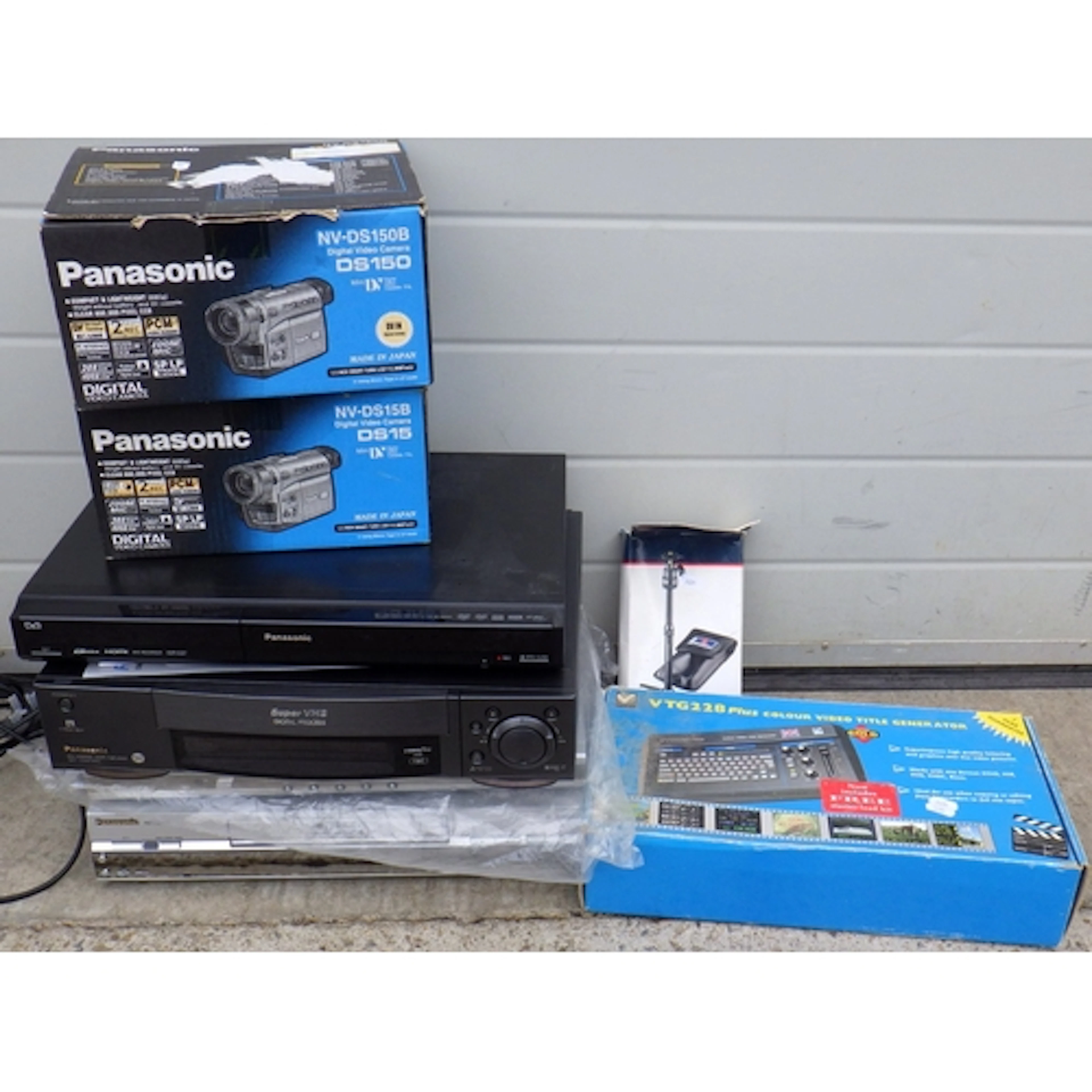 Two video camera's, stereo equipment etc