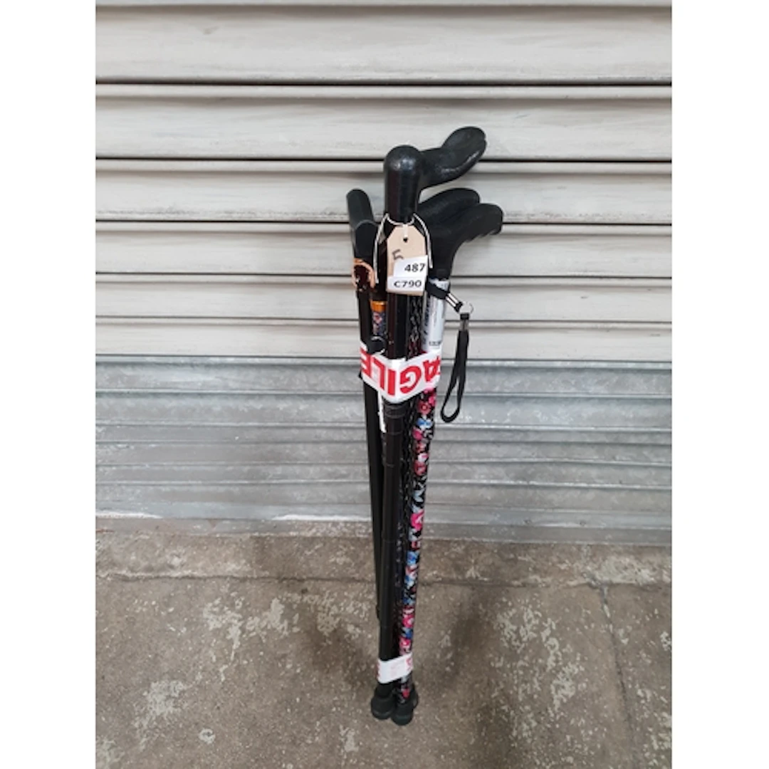 SELECTION OF FIVE WALKING STICKS