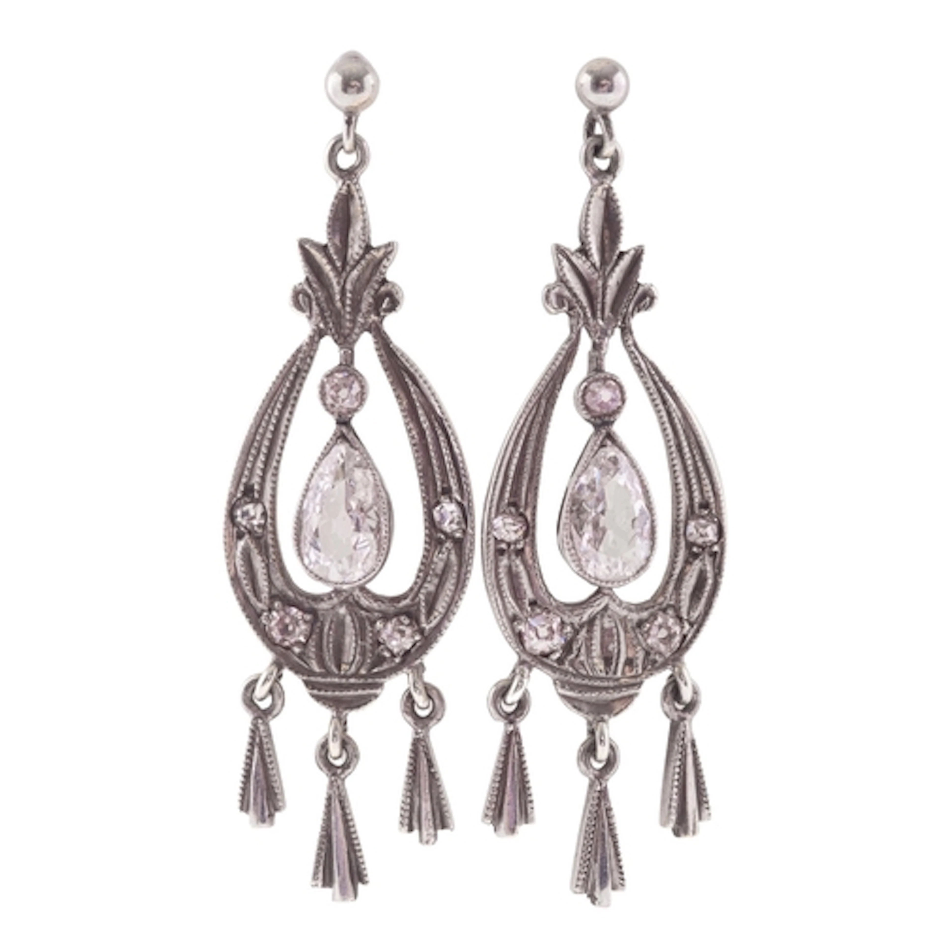 Pair of diamond earrings 9ct white gold from Martin Graham J...