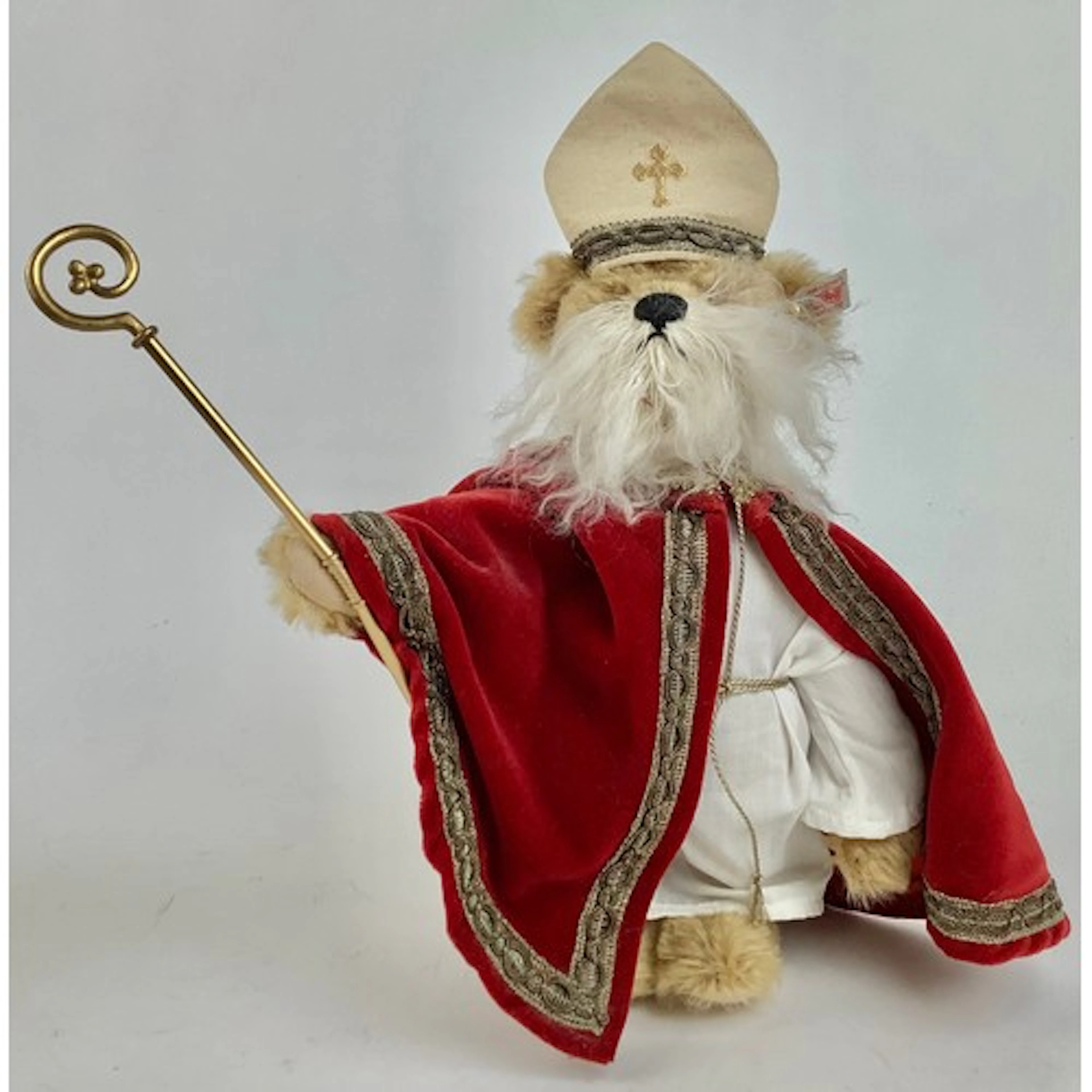 A Steiff 037122 Teddy Bear St Nicholas, old gold mohair, wea...