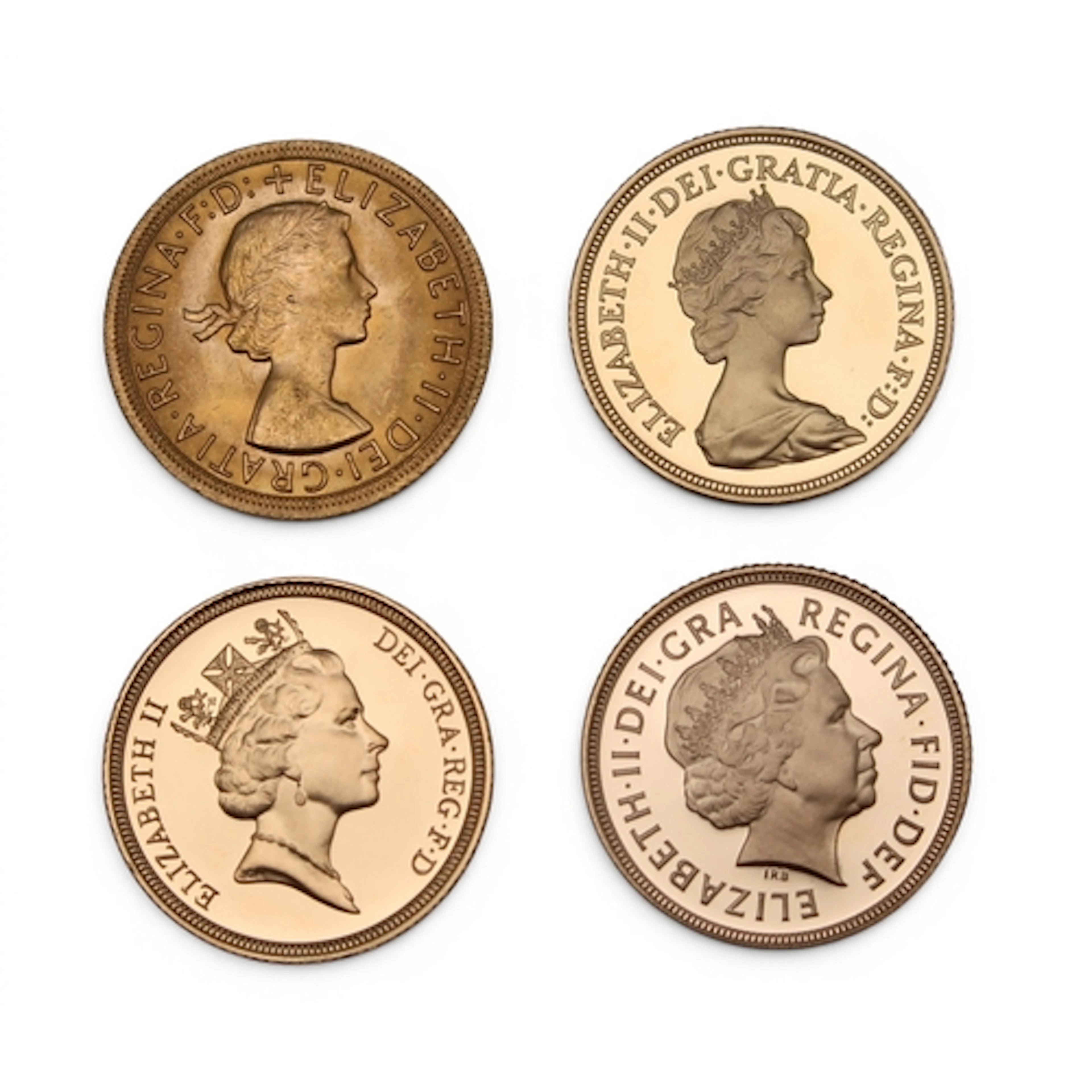 Elizabeth II (1952-2022) Gold Portrait Collection 4 Sovereig...