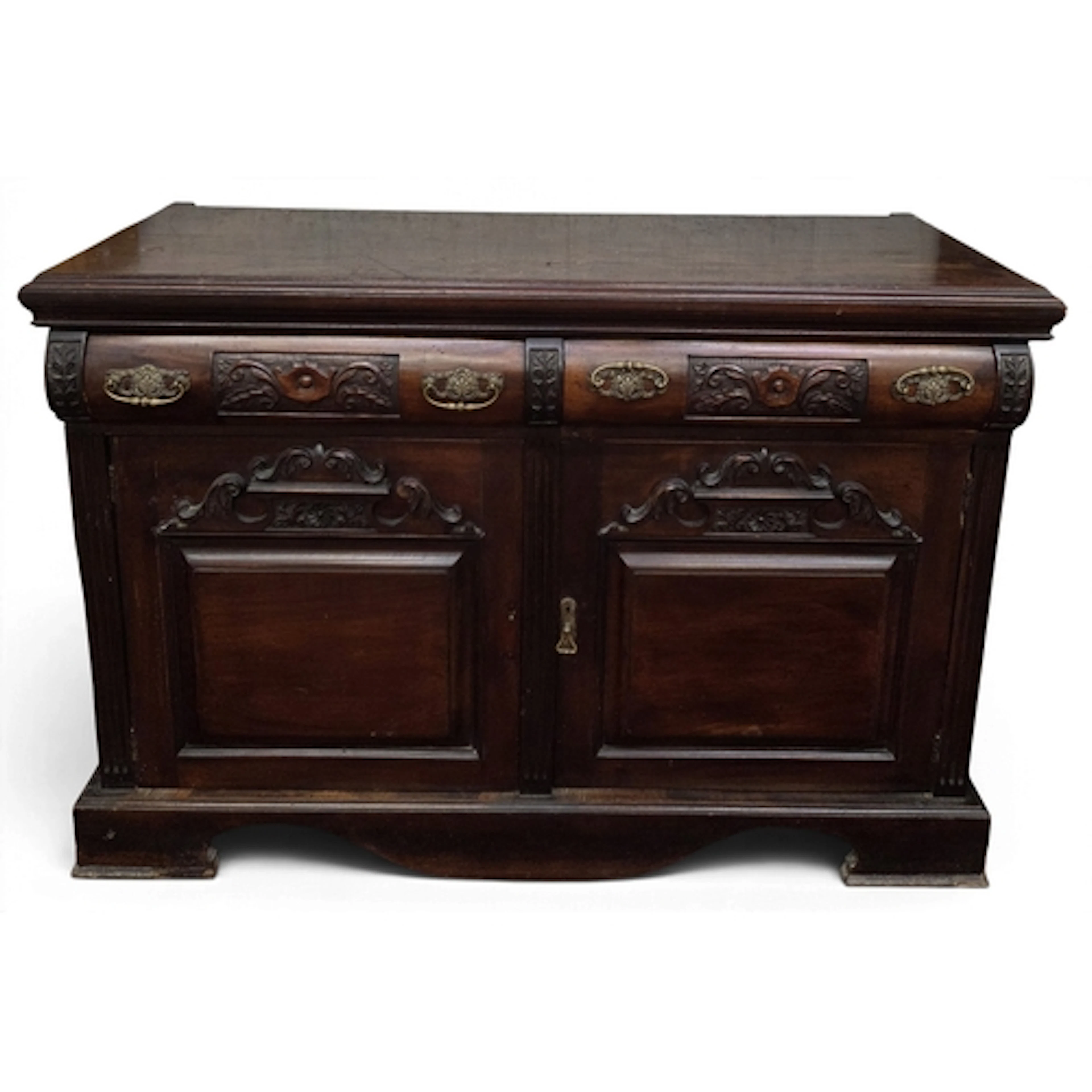 A late 19th Century Mahogany two door side Cabinet. 51 x 138...