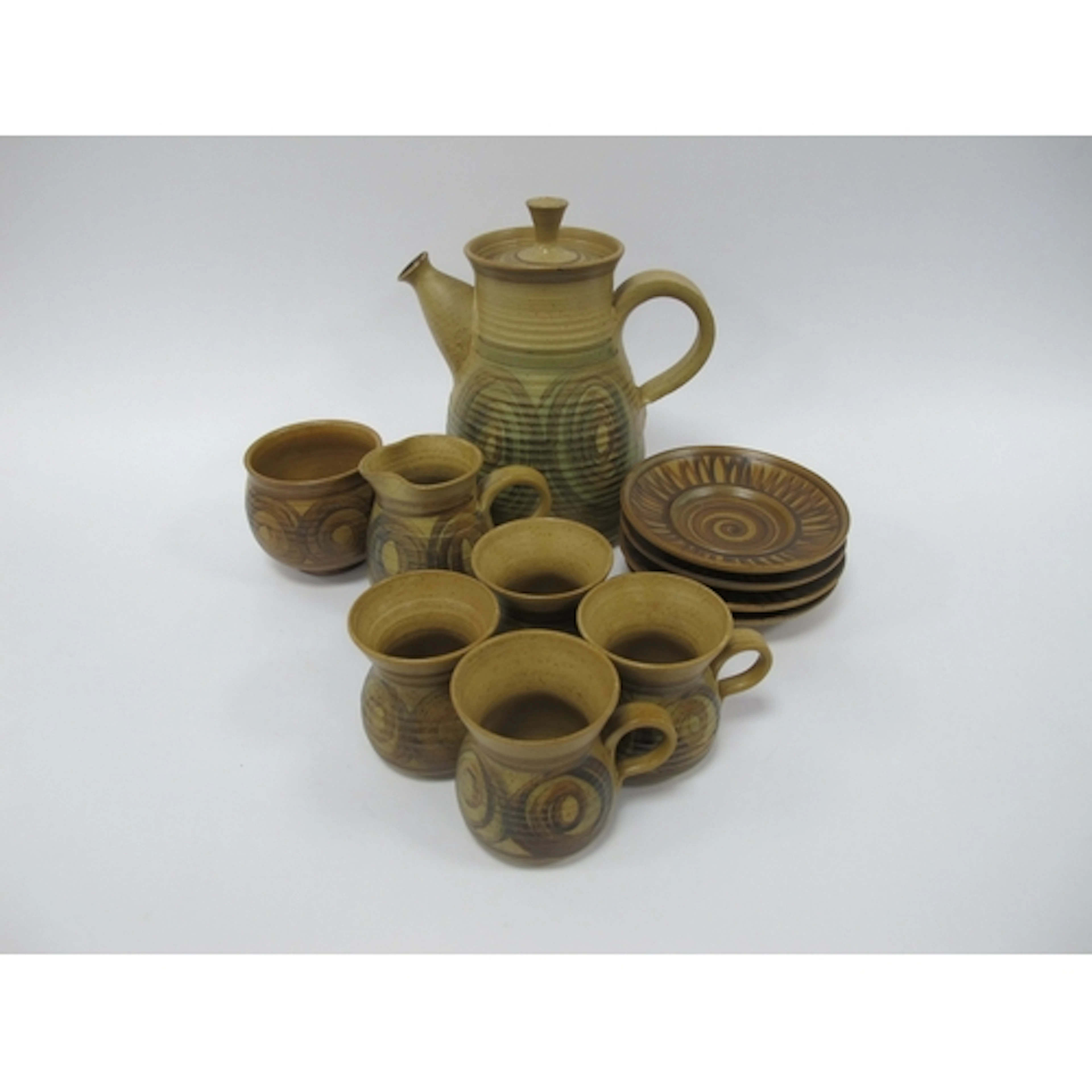1970s Alvingham Pottery Studio Stoneware Coffee Service, com...