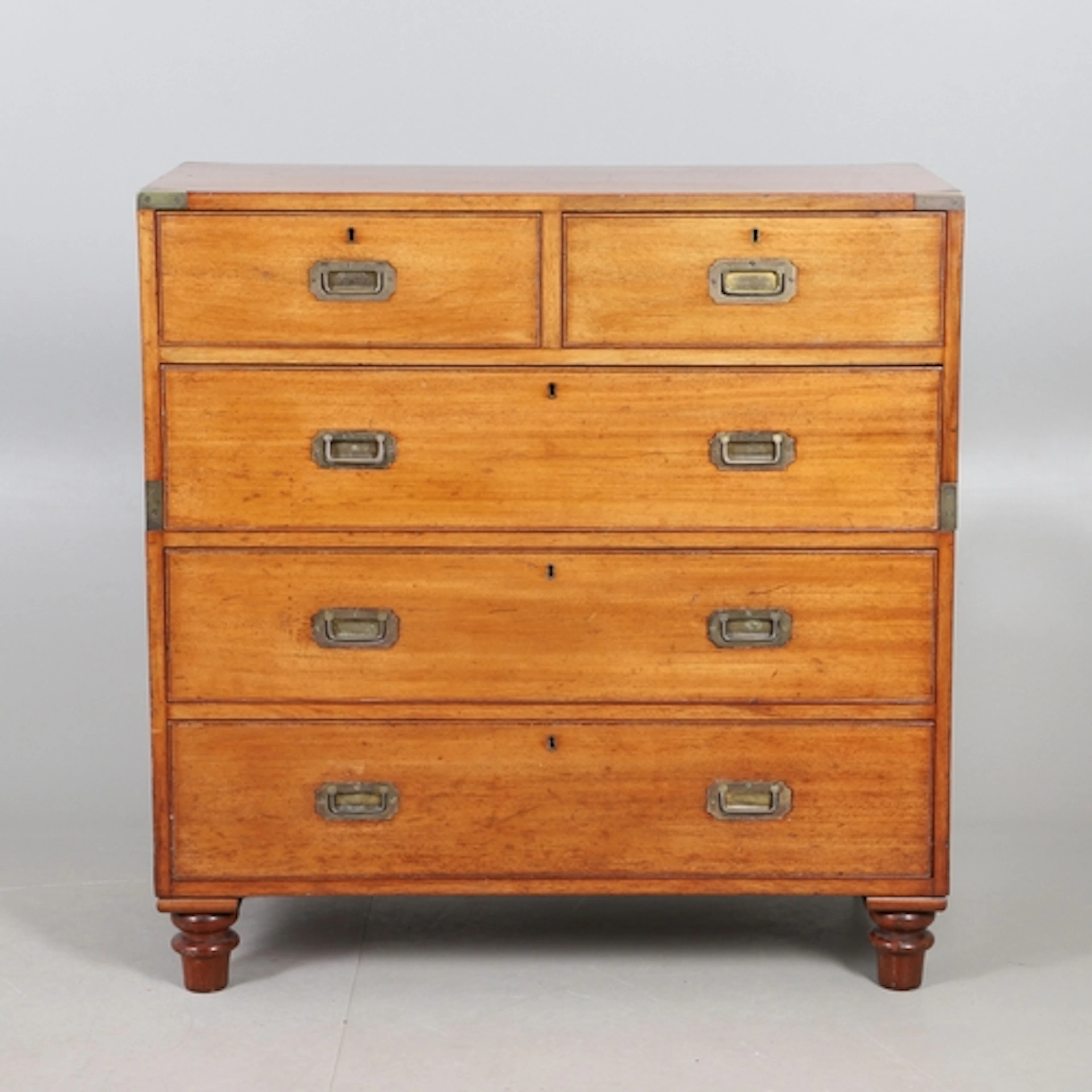 A MID-19TH CENTURY MAHOGANY MILITARY CAMPAIGN CHEST BY S.W. ...