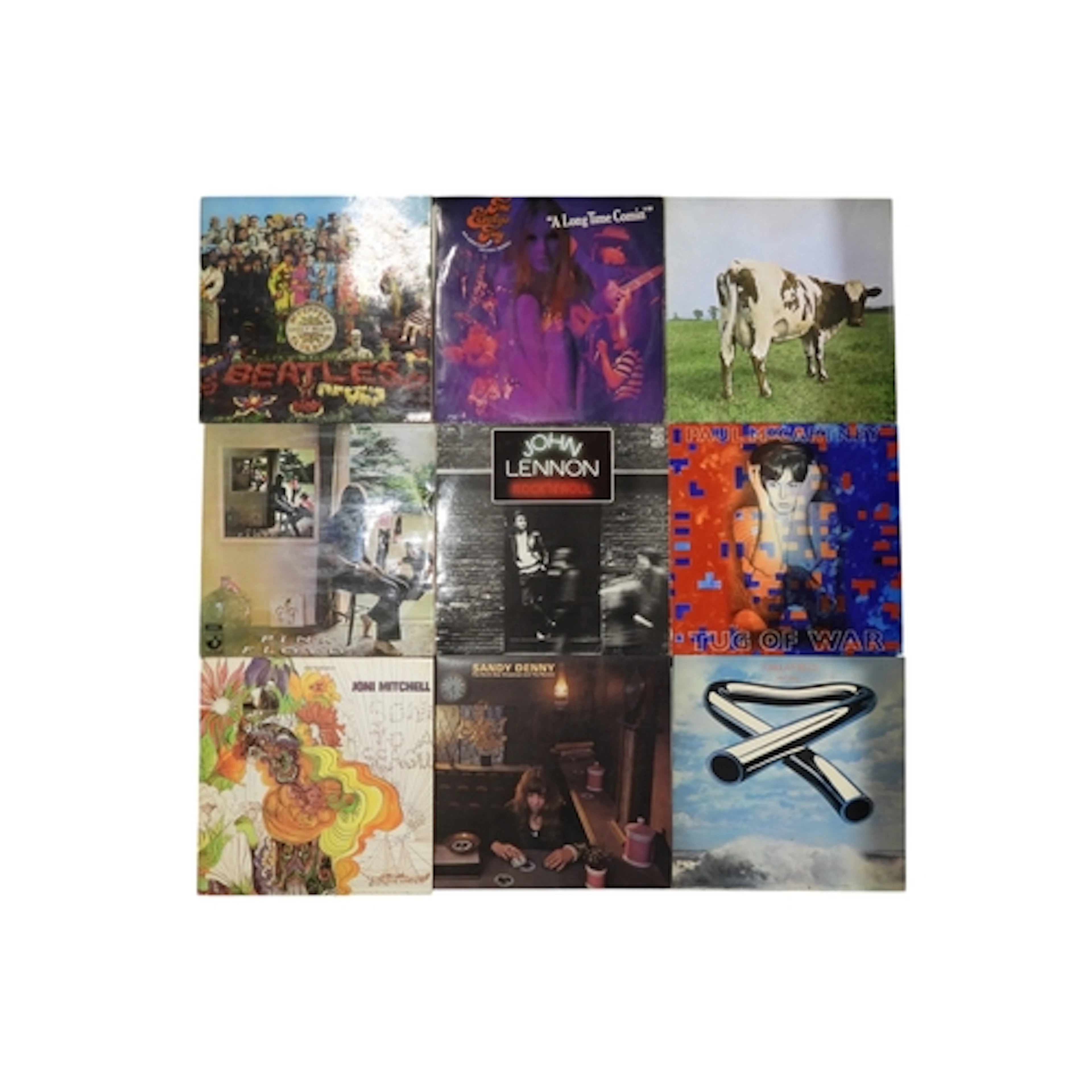 PROG/ROCK/POP/FOLK Vinyl LP records to include The Bea...