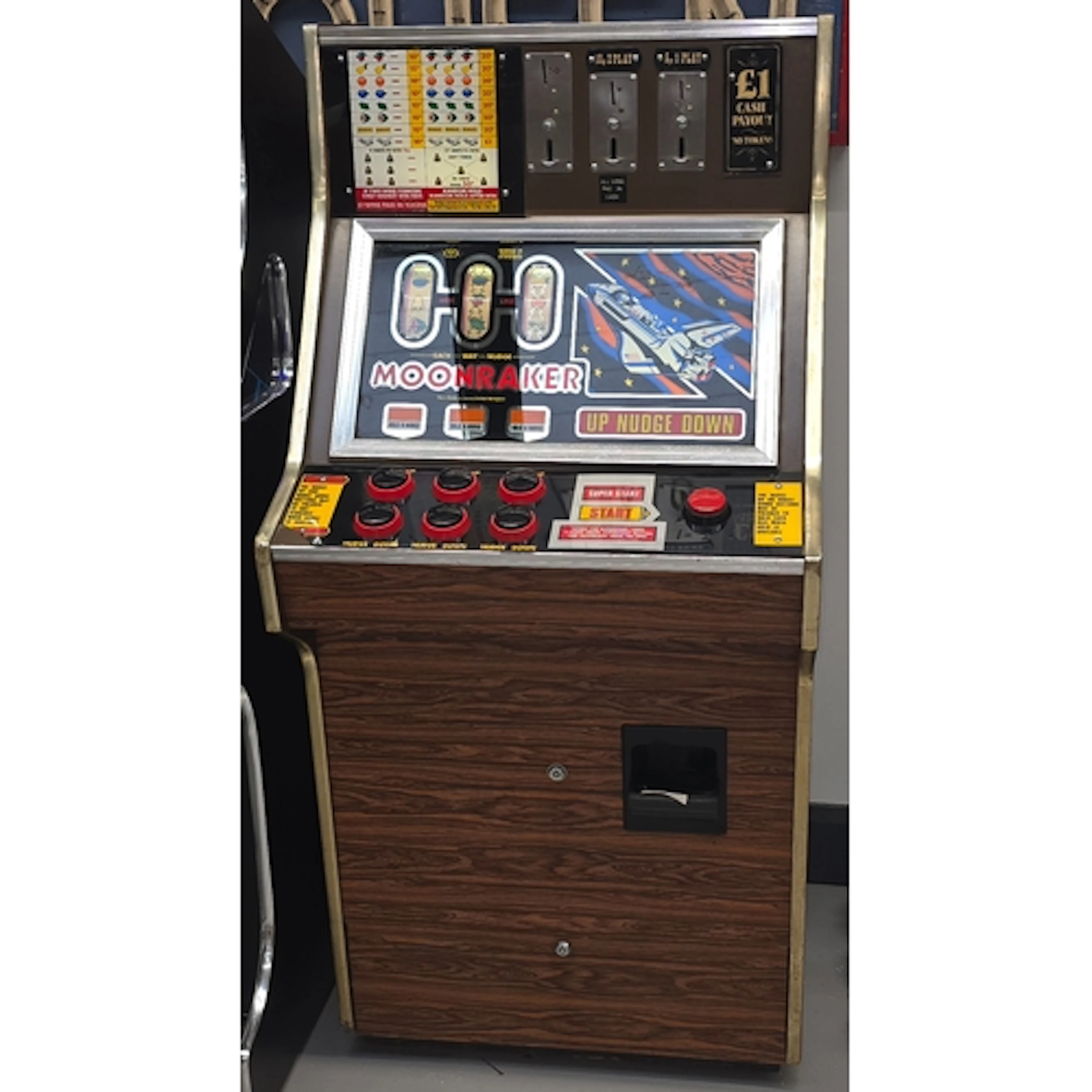 A vintage 1970's Moonraker electronic floor standing fruit m...