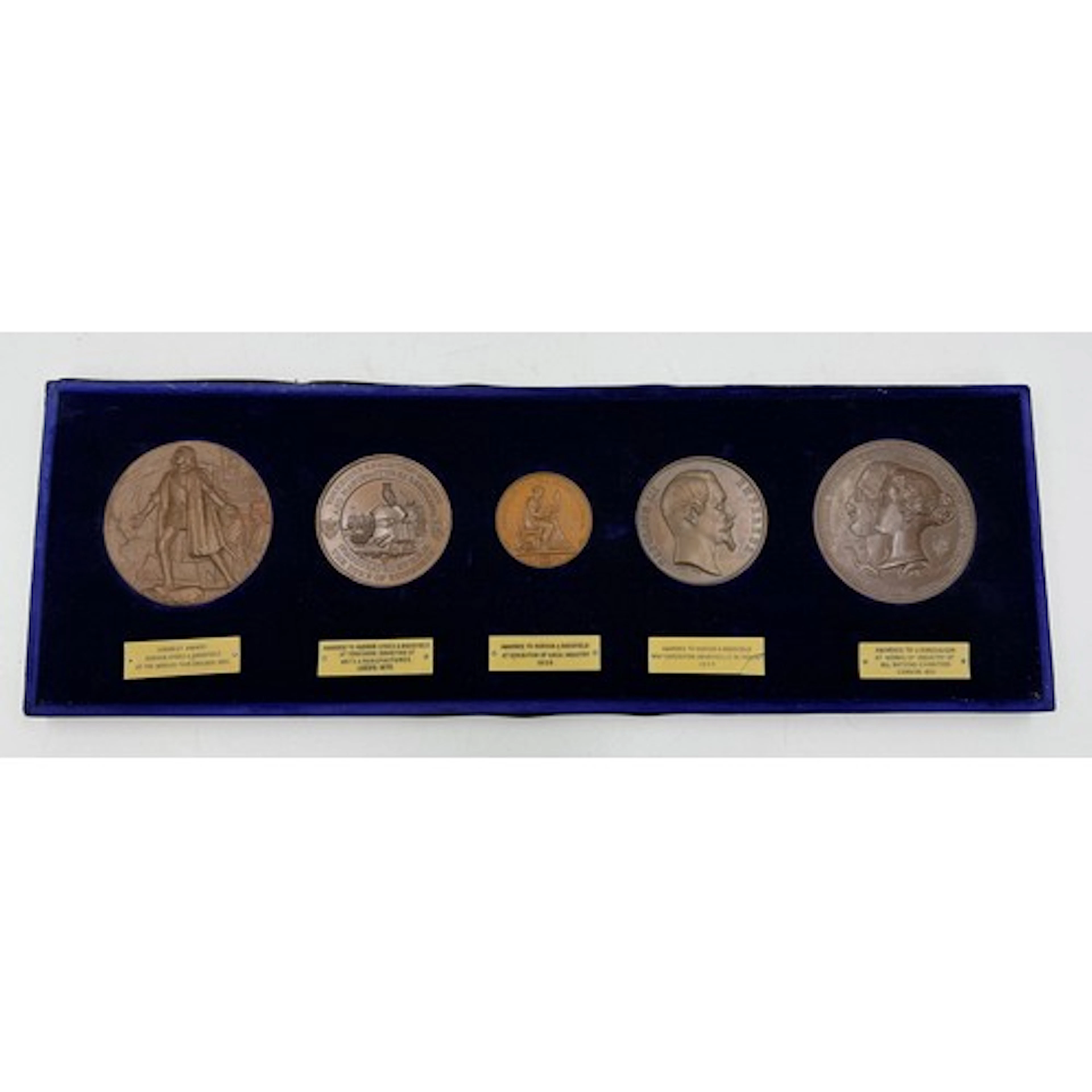 Five bronze Exhibition medals all awarded to Hudson. Sykes &...