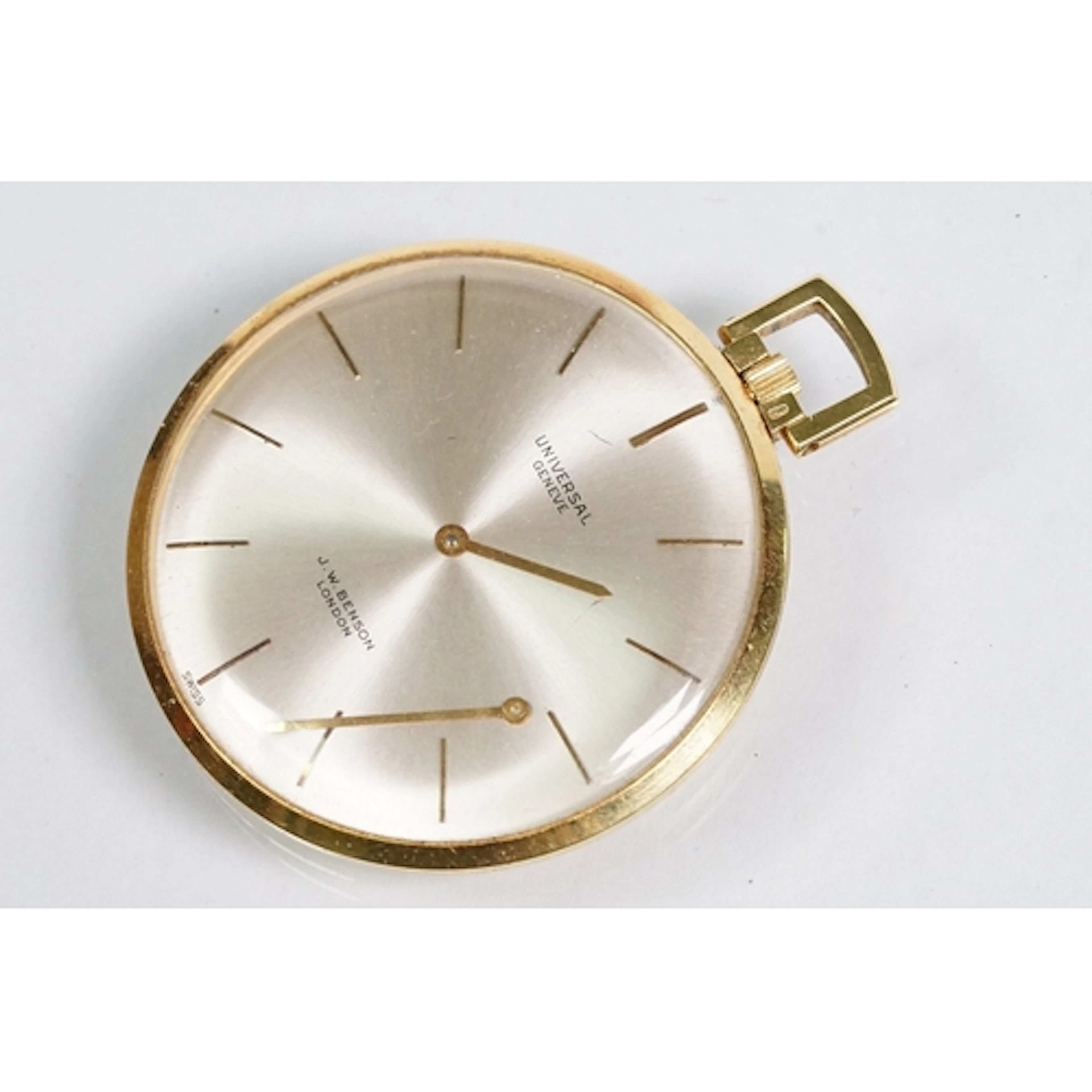 18ct gold Universal Geneve open face pocket watch having a s...