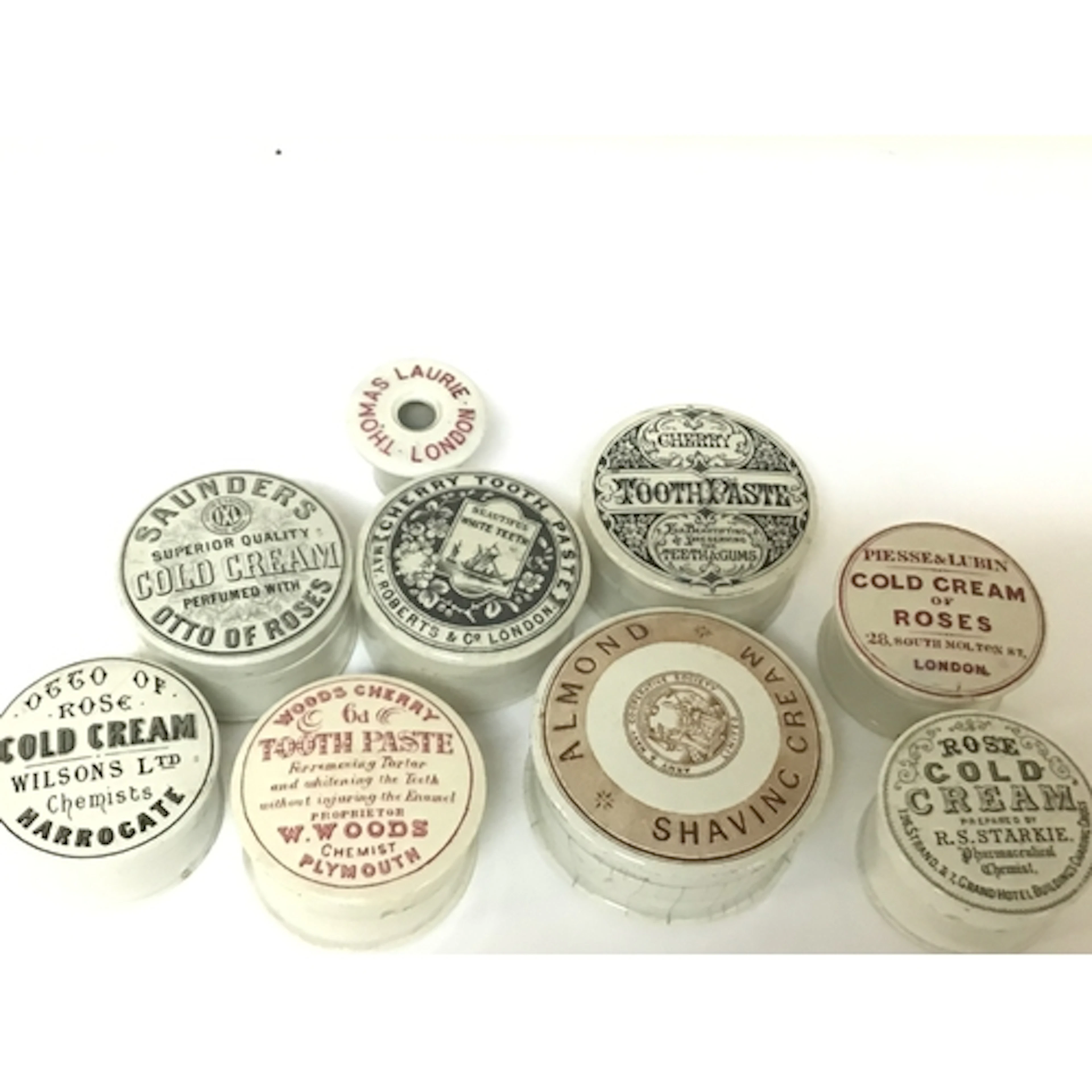 A collection of Victorian ceramic Toothpaste Cold Crea...