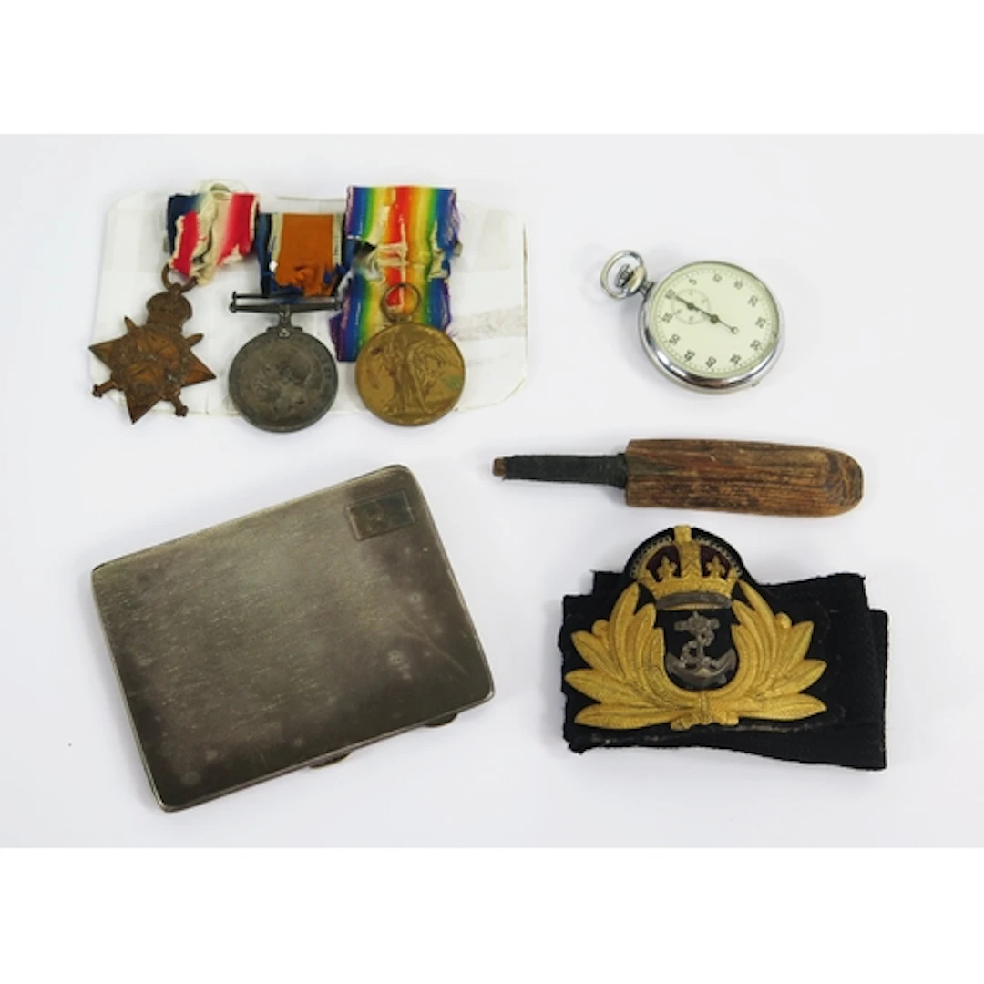 A WWI trio to 271524 J. Pattison. ERA 2. R.N., includes 1914...