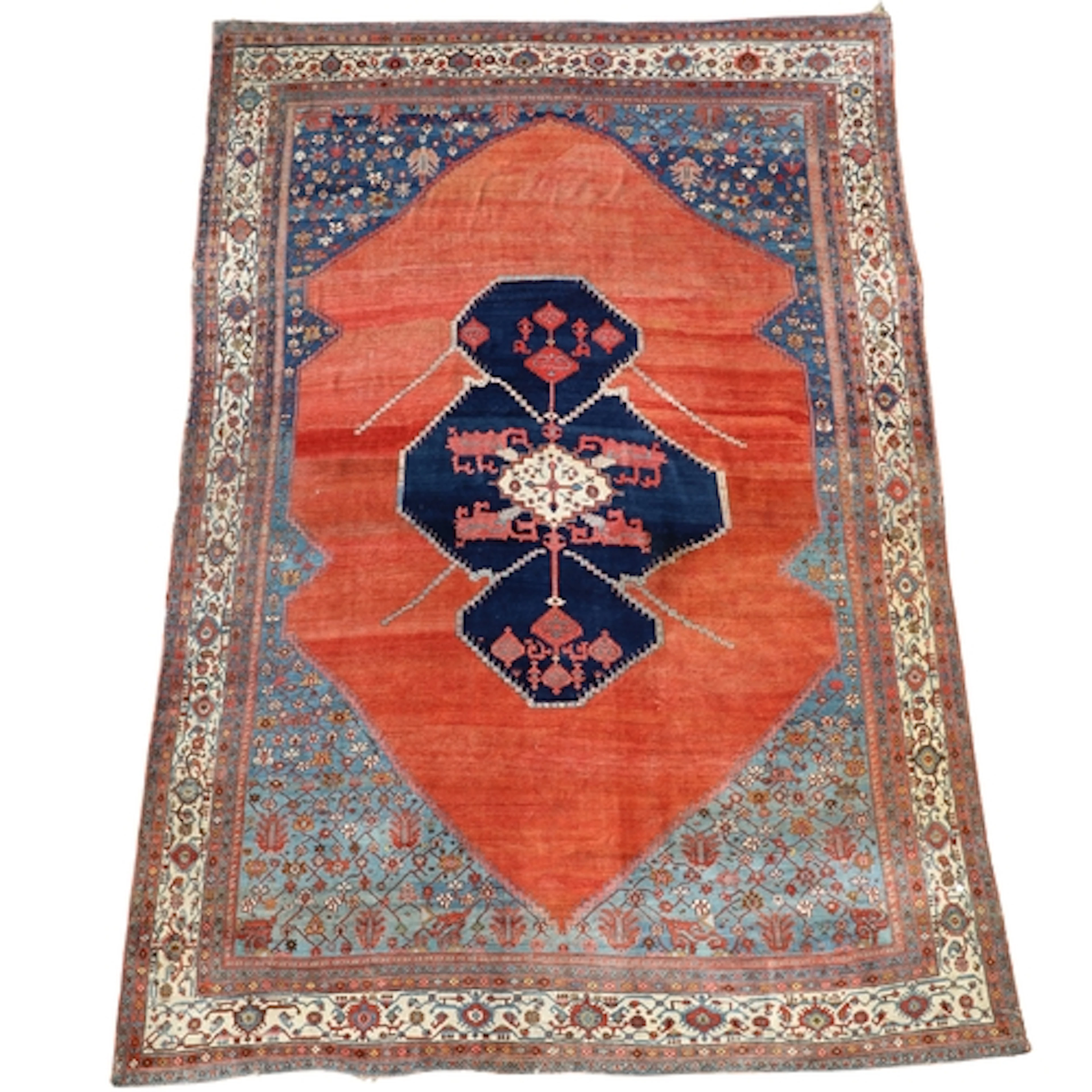 A FINE BIDJAR OR BAKSHAISH CARPET, LATE C19TH. The abrashed ...