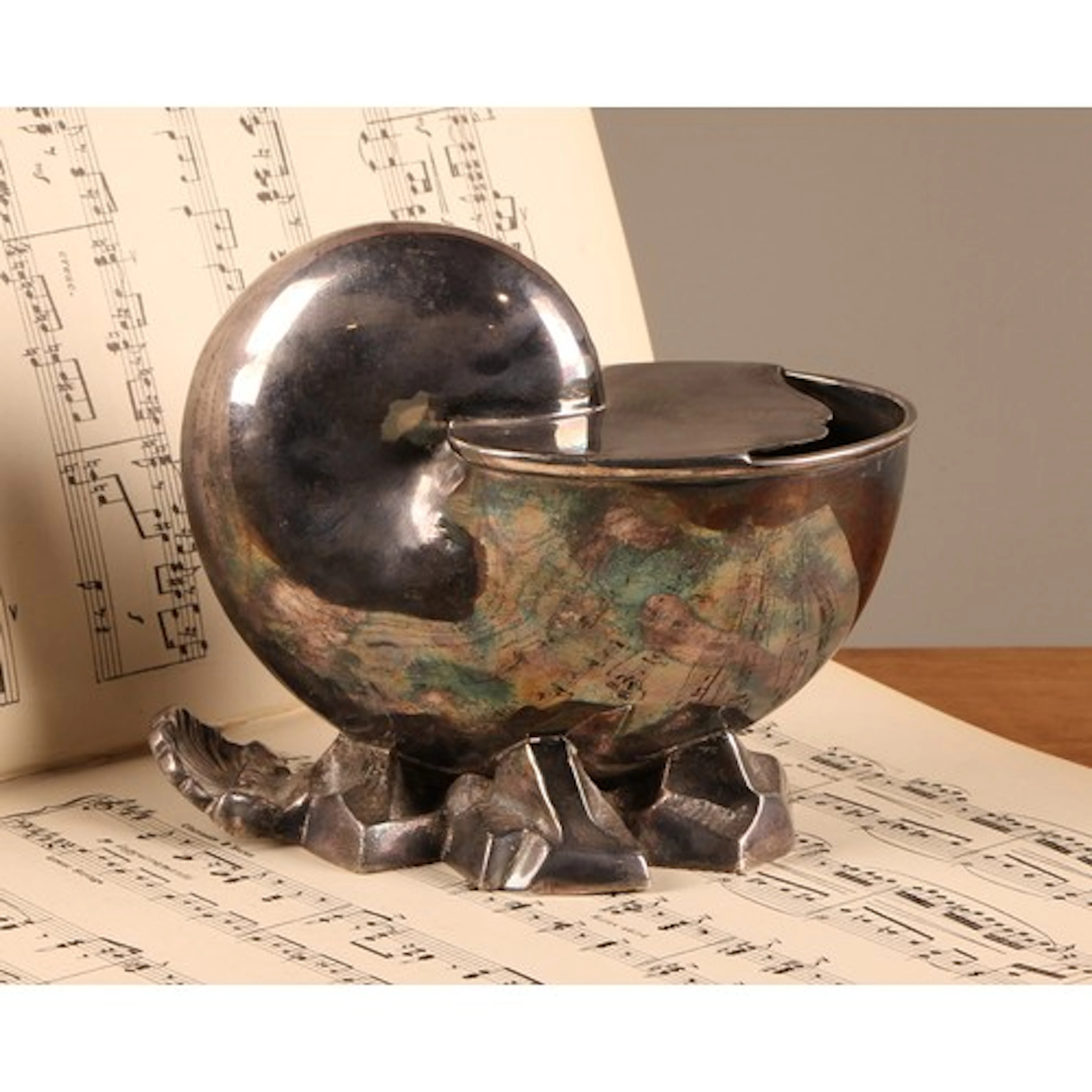 A Victorian E.P.N.S spoon warmer, as a nautilus shell, 15cm ...