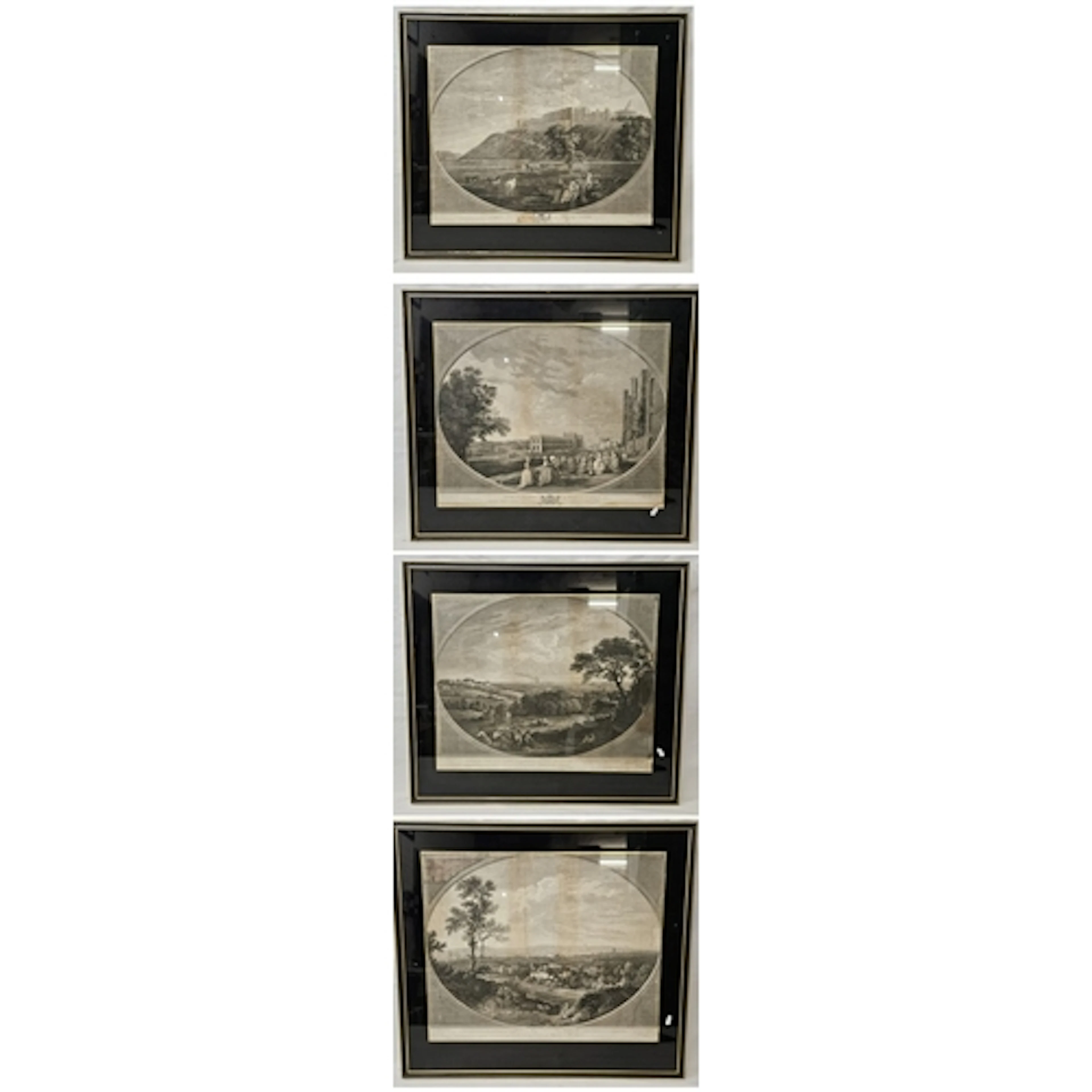 Set of 4 Large F/g Antique Prints, views of London incl. Wes...