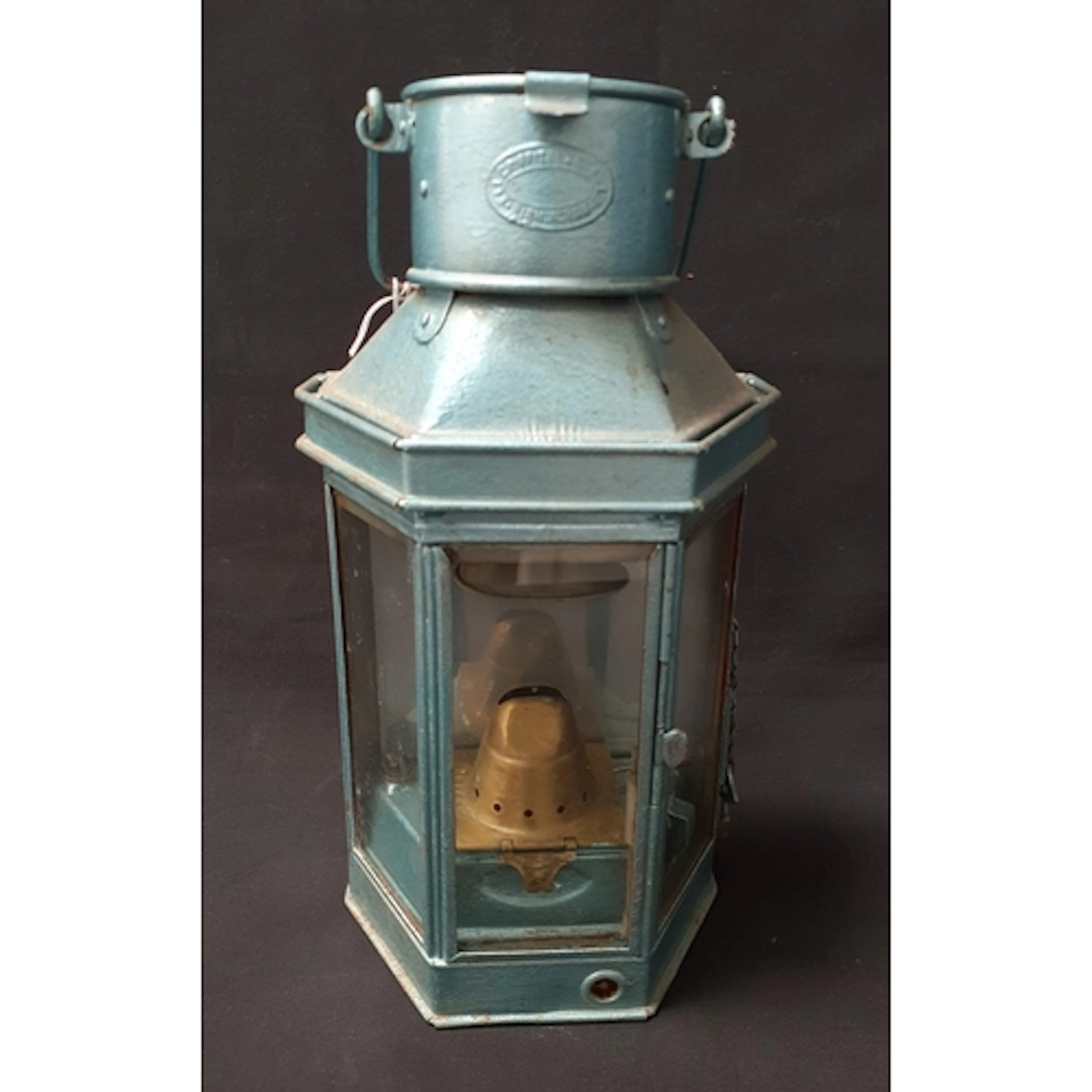 HEXAGONAL RAILWAY CABIN LANTERN made by Griffins & Sons, wi...
